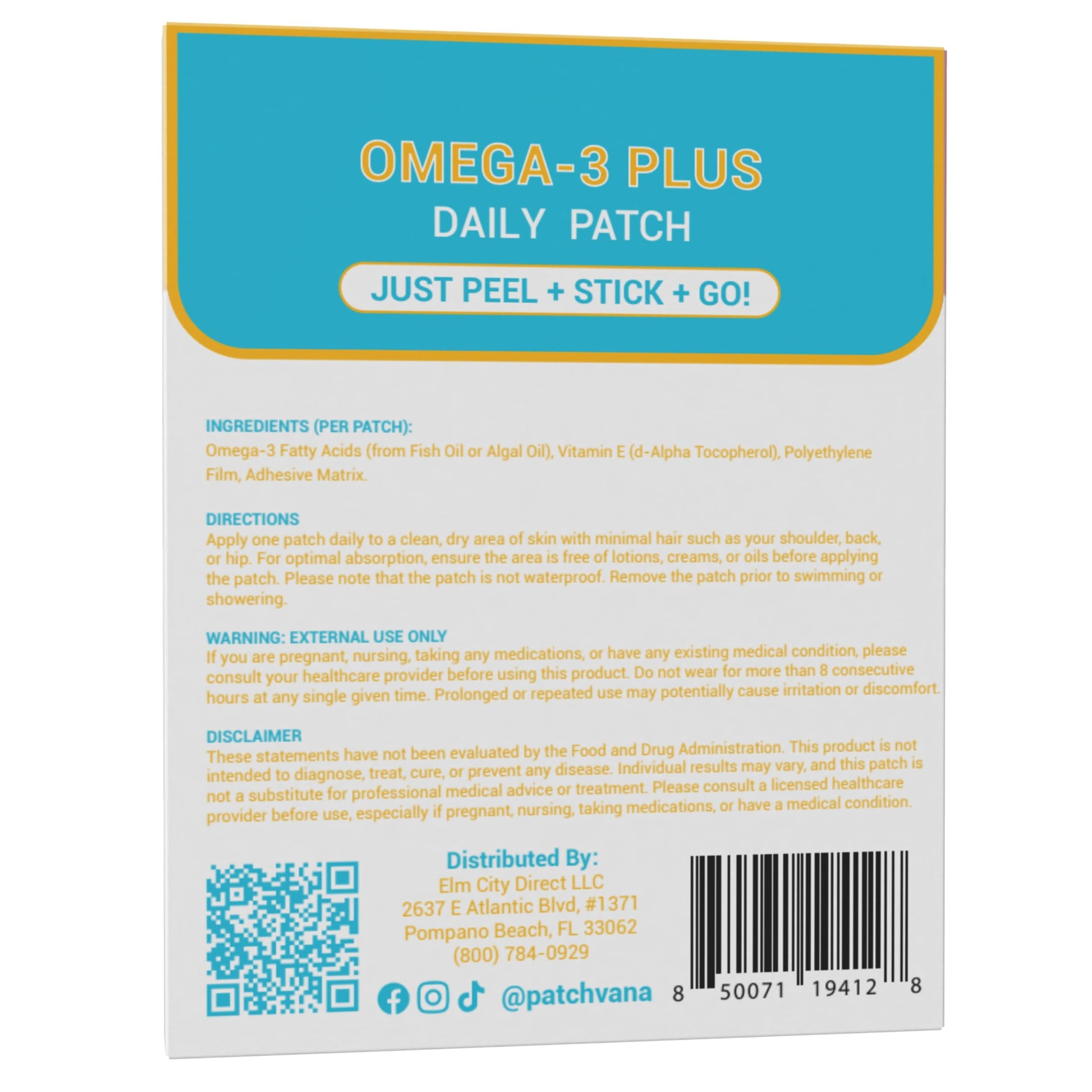 Patchvana Omega 3 Patch for Women & Men, 1 Month Supply, 30 Patches Patchvana uk supplements