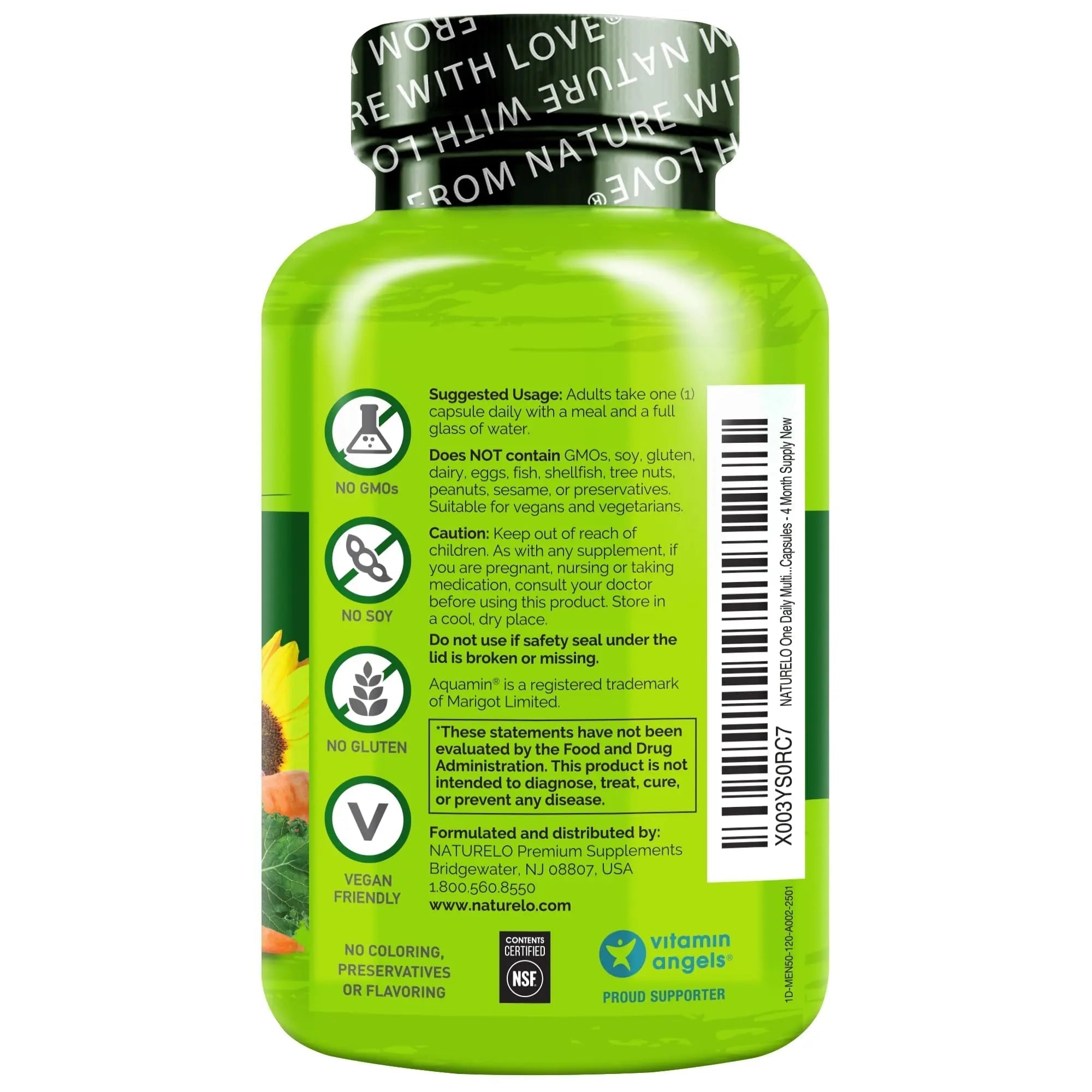 NATURELO Mens Multivitamins for Men 50+ - One Daily Multivitamin for Men with Vitamins, Minerals & Organic Whole Foods, Boost Energy & Health, NATURELO uk supplements