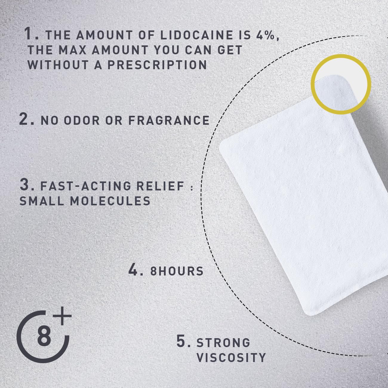 CARELAND Lidocaine Gel Patch, 18 Count Maximum Strength Pain Patches for Muscle Relief in Neck Knee Back and Shoulders Unscented Numbing Patch for Soothing Nerves, Joints CARELAND uk supplements