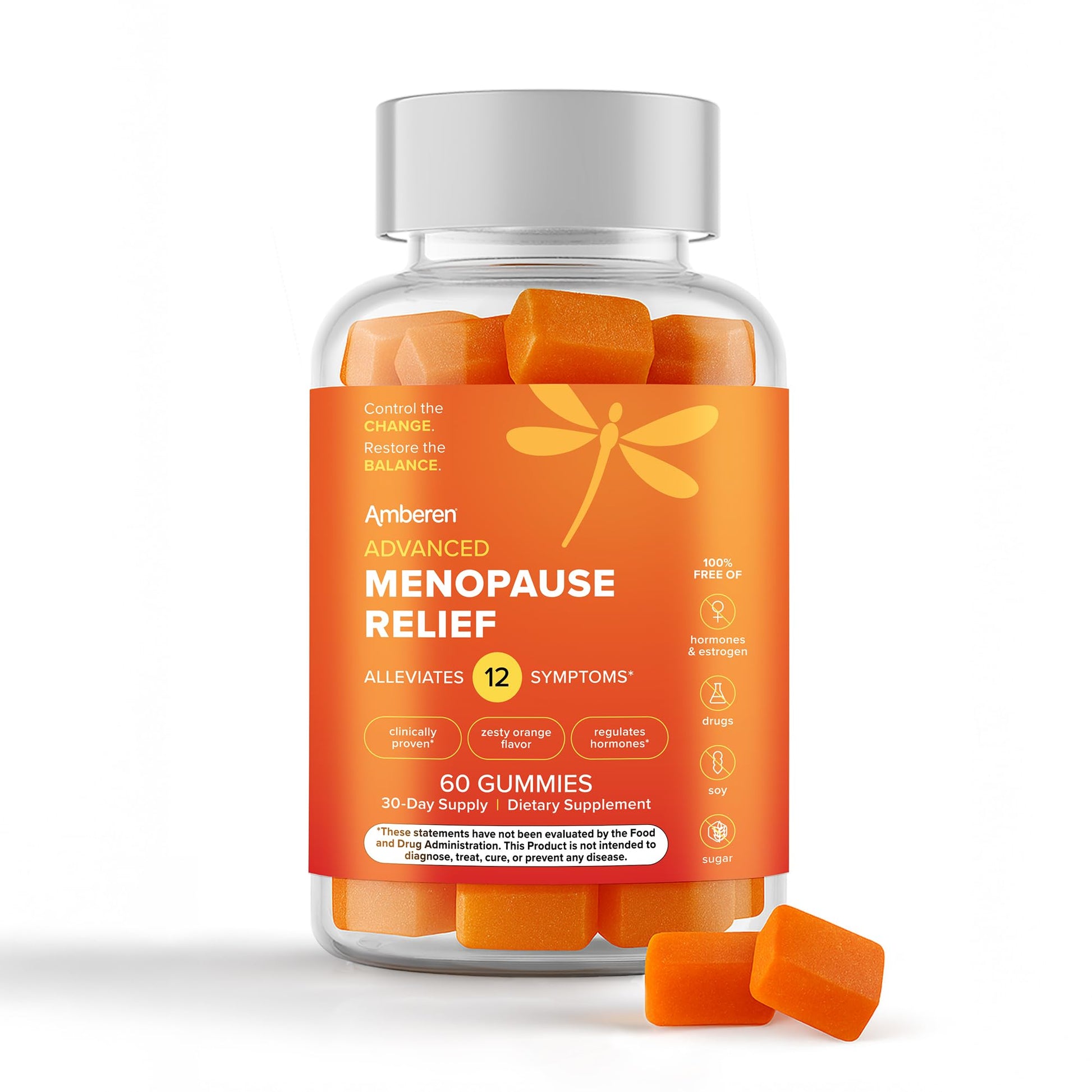 Amberen Menopause Supplement for Women, 60 Gummies, Clinically Proven, Helps Support Hormone Balance, Helps Relieve 12 Menopause Symptoms: Hot Flashes, Night Sweats, Mood Swings and More Amberen uk supplements