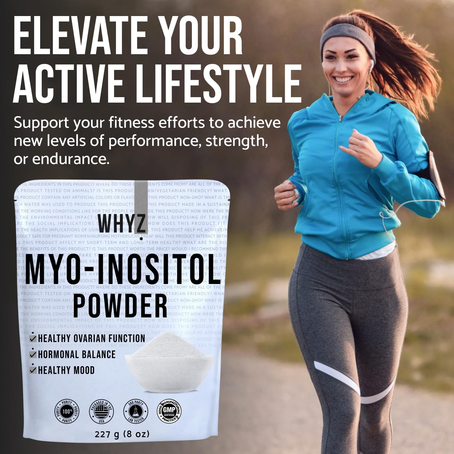Myo-Inositol Powder 8oz, Natural Myo Inositol Supplement for Ovarian Support WHYZ uk supplements