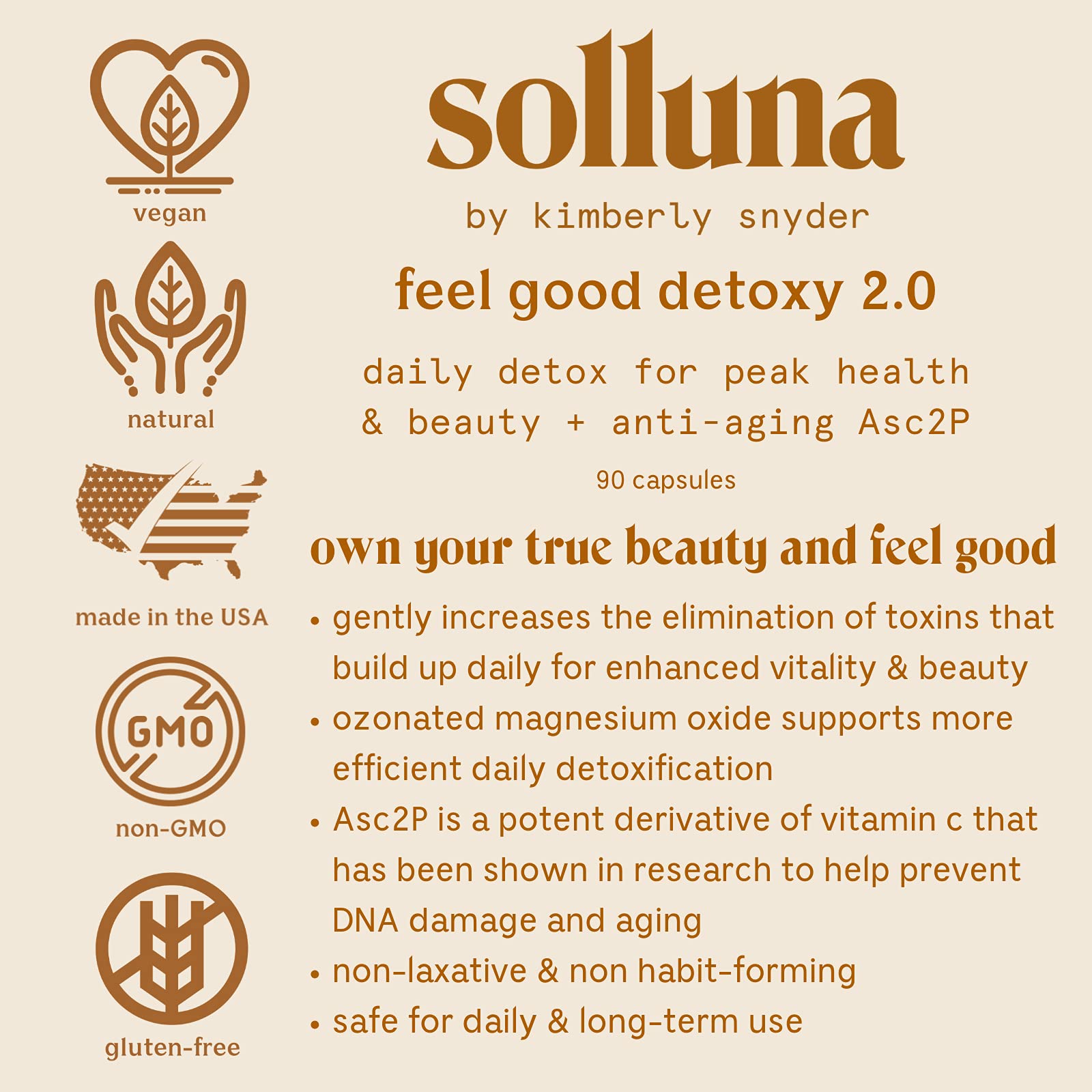 Solluna by Kimberly Snyder Oxygenated Magnesium Colon Cleanse with Asc2P — Gentle Detoxification and Bloating Relief — Fast Acting, Non-Laxative Detox for Digestive Health (90CT) Vegan & Non-GMO Solluna by Kimberly Snyder uk supplements