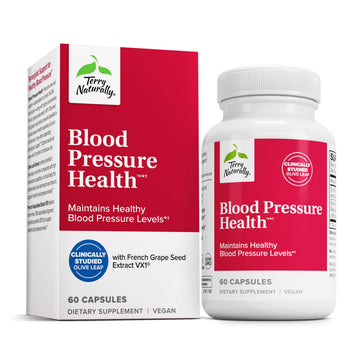 Terry Naturally Blood Pressure Health - Healthy Blood Flow & Circulation Support Supplement - Heart Health Supplement with Antioxidants - Cardiovascular Support - 60 Capsules Terry Naturally uk supplements