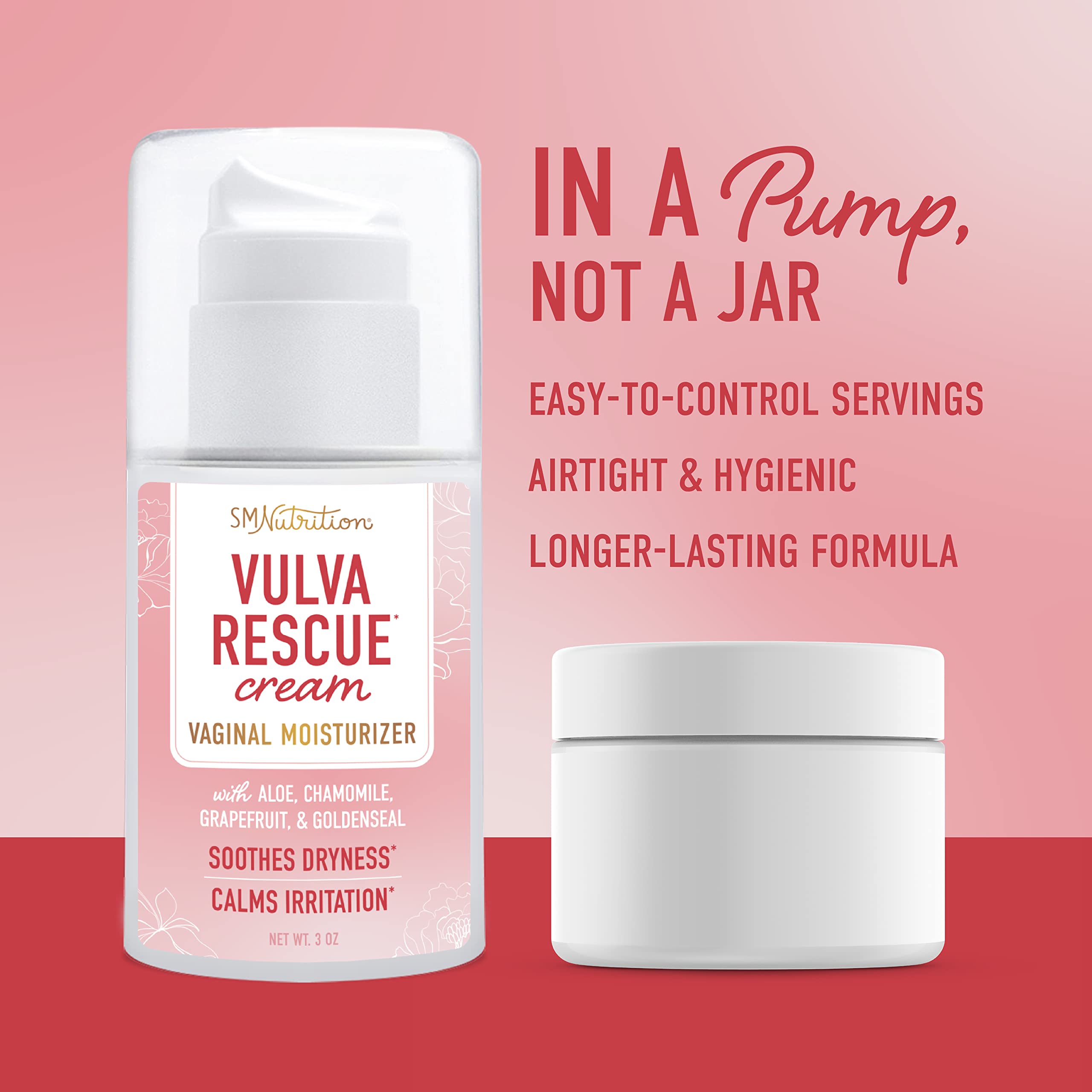 Vulva Rescue Moisturizer Cream | 3oz. PUMP | Soothes Vaginal Itch & Dryness | No Estrogen or Fragrance SMNutrition uk supplements
