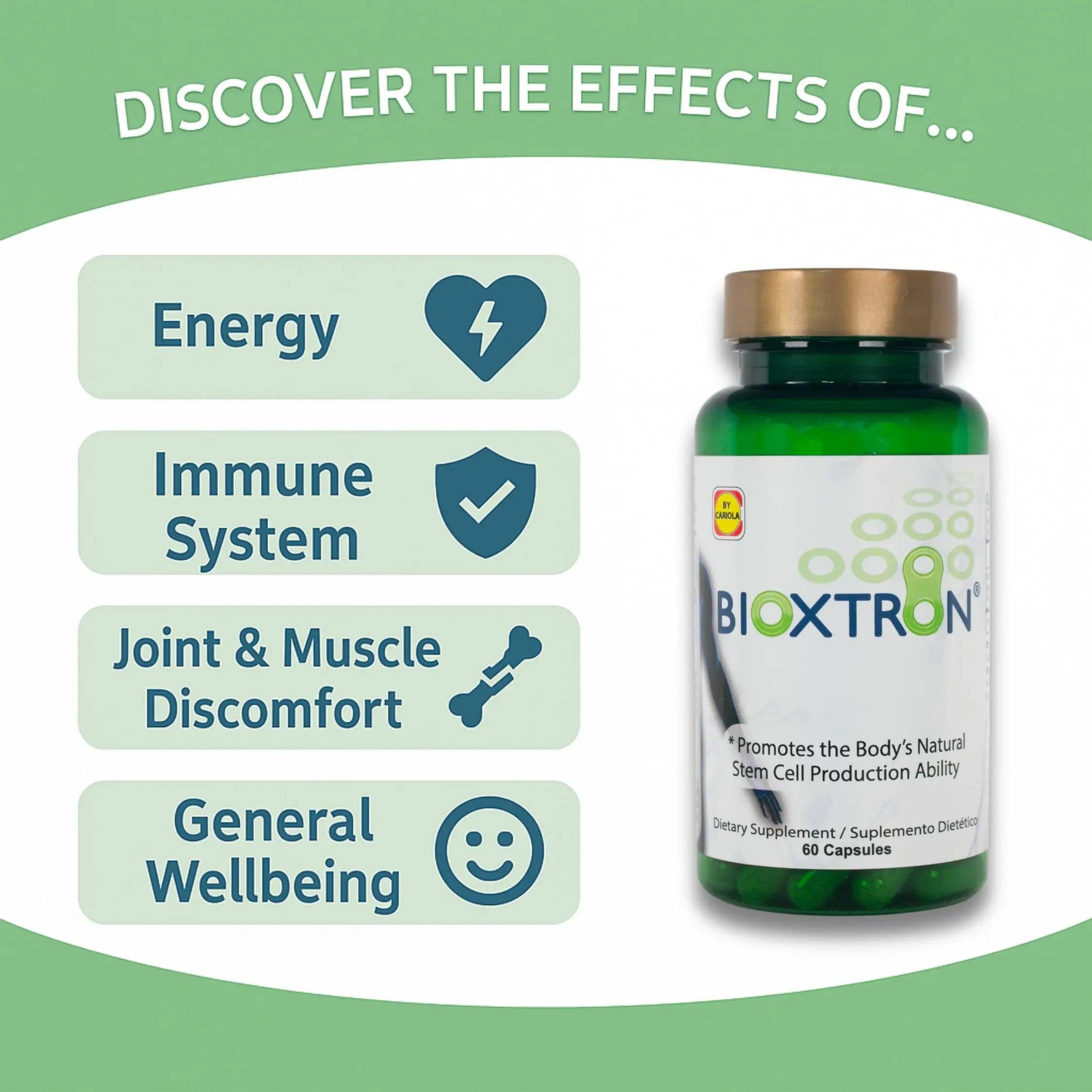 Bioxtron Natural AFA Stem Cell Supplement - Joint Support & Muscle Pain - Immune System Support - Support Energy Levels - Natural Blue Green Algae Spirulina - Pack of 2-120 Caps Bioxtron uk supplements