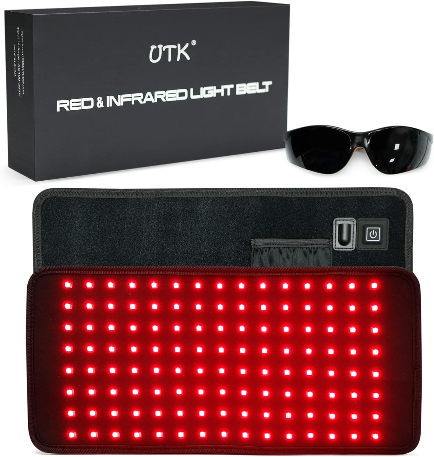 UTK Red Light Therapy Pad for Body Pain Relief, LED 660＆850nm Wearable Wrap Deep Therapy UTK uk supplements