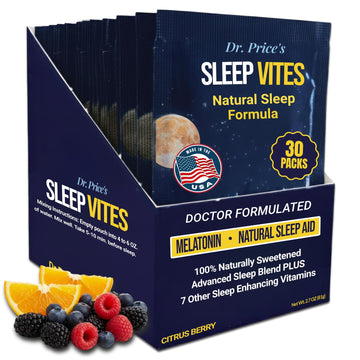Dr. Price’s Natural Sleep Aid Powder – Berry-Citrus, 30 Packs | Sleep Powder Drink Mix with Magnesium, Microdose Melatonin & Tryptophan | Sleep Support for Adults | Doctor-Formulated, Made in USA Dr. Price's Vitamins uk supplements