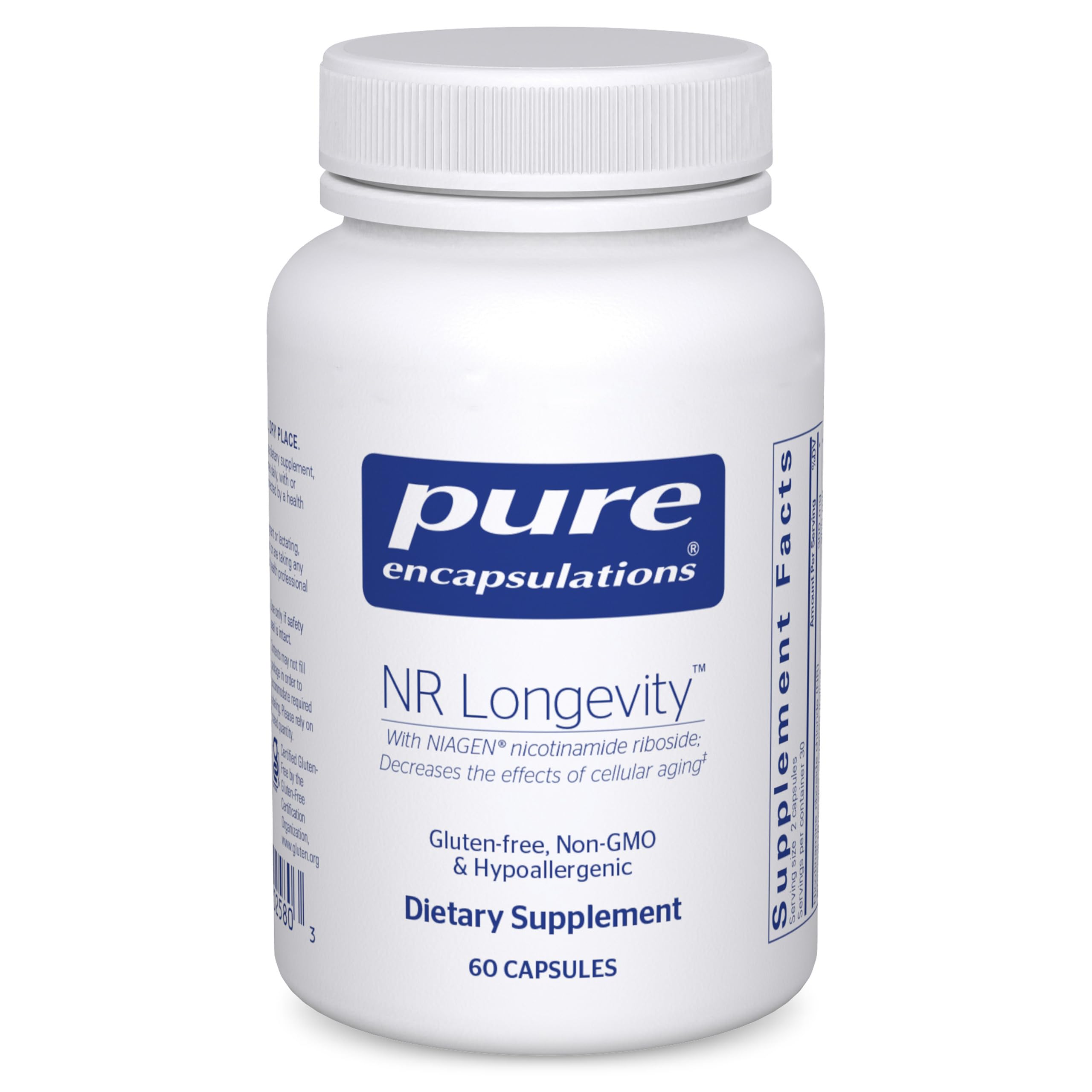 Pure Encapsulations NR Longevity NAD Supplement – Supports Healthy Aging, NAD+ Replenishment, Mitochondrial Function, with NIAGEN – Gluten Free, Non-GMO, Hypoallergenic – 60 Capsules Pure Encapsulations uk supplements