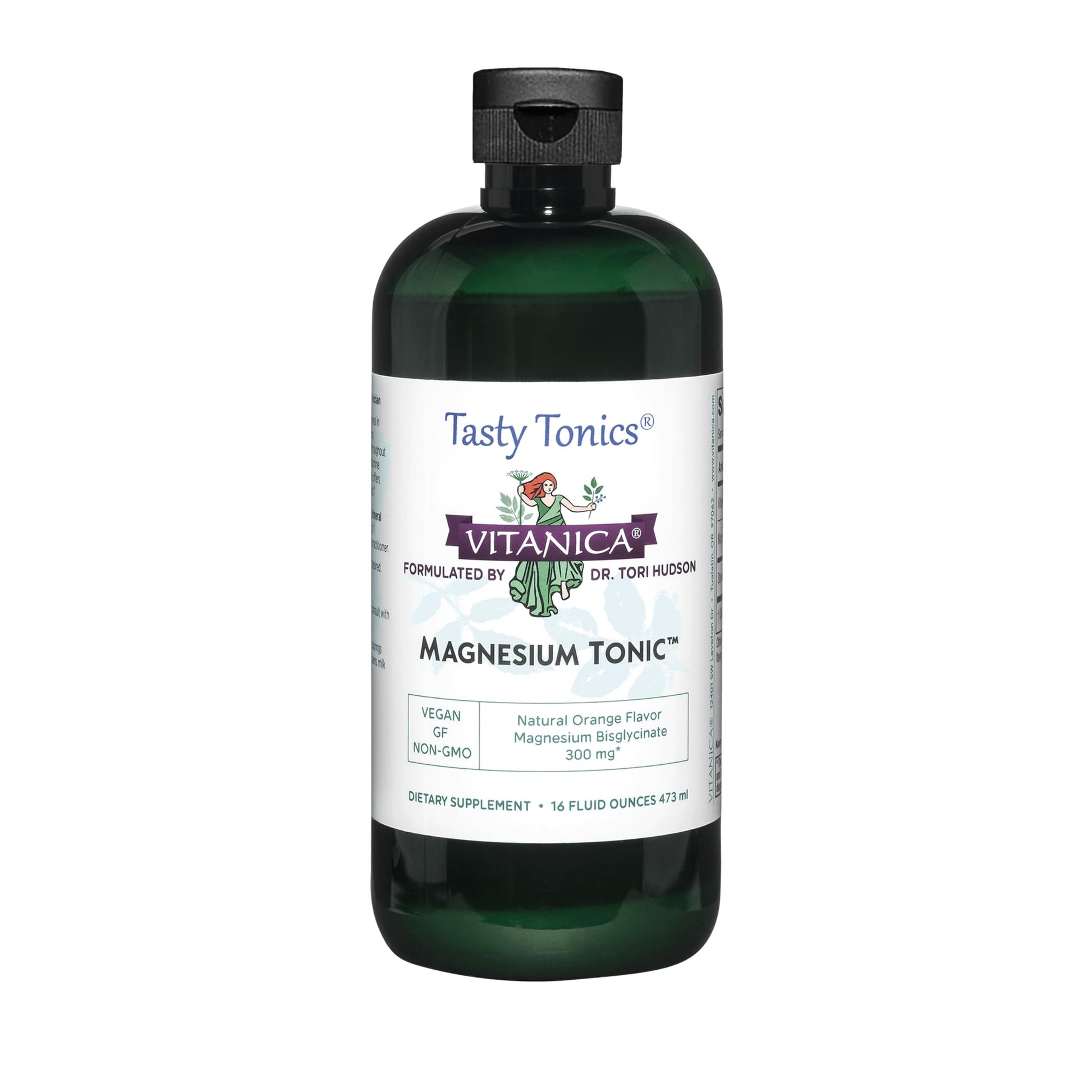 Vitanica Magnesium Tonic, Liquid Magnesium Bisglycinate Chelate 300 mg with Vitamin B6, Dr Formulated Supplement, Orange Flavor, Vegan, Gluten Free and Non-GMO,16 fl oz Vitanica uk supplements