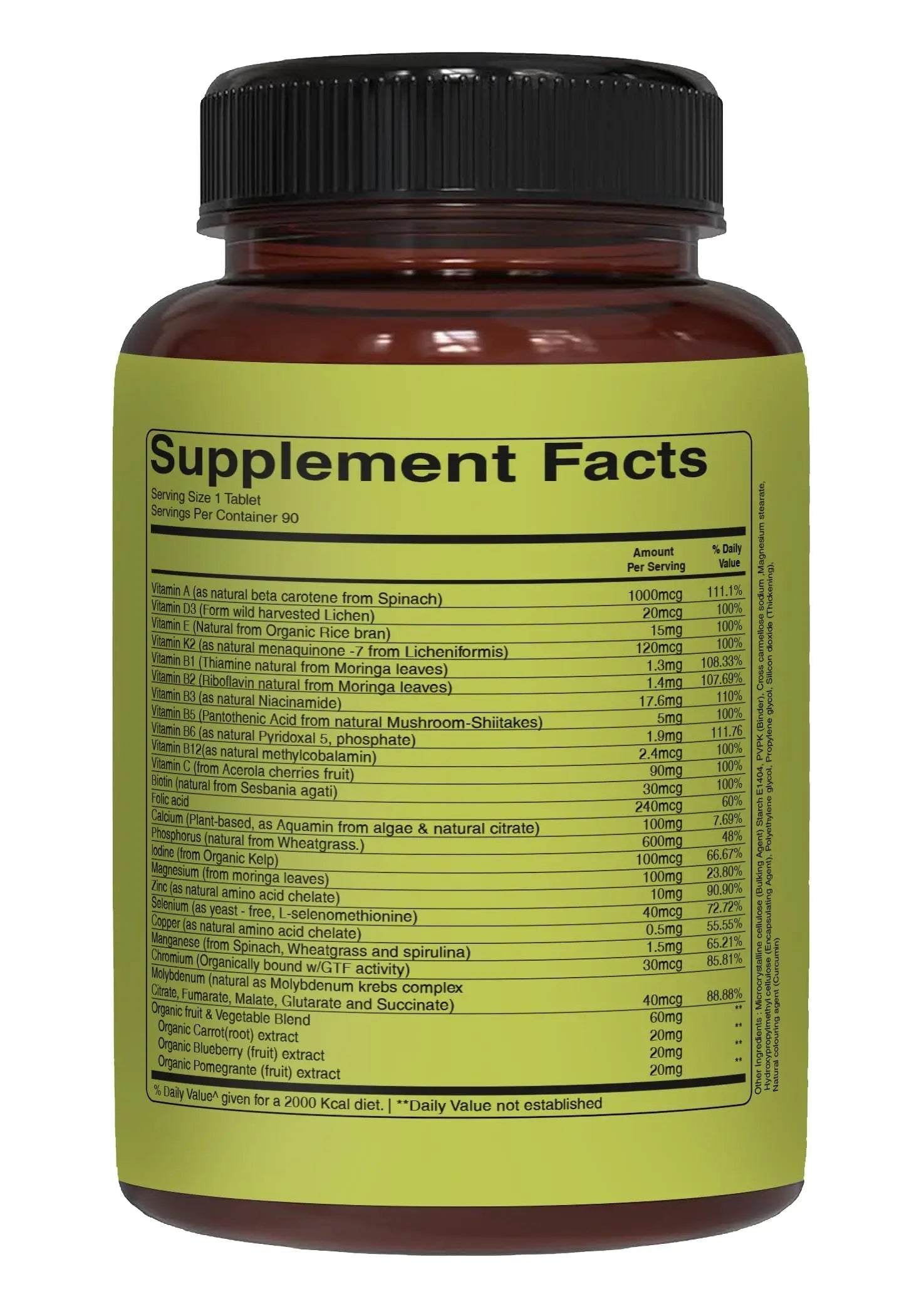 Pure Nutrition Whole Food Multivitamins for Men | 90 Tabs | One-A-Day | 100% RDA | 24 Natural Vitamins and Minerals | PURE NUTRITION NATURAL TREASURES uk supplements