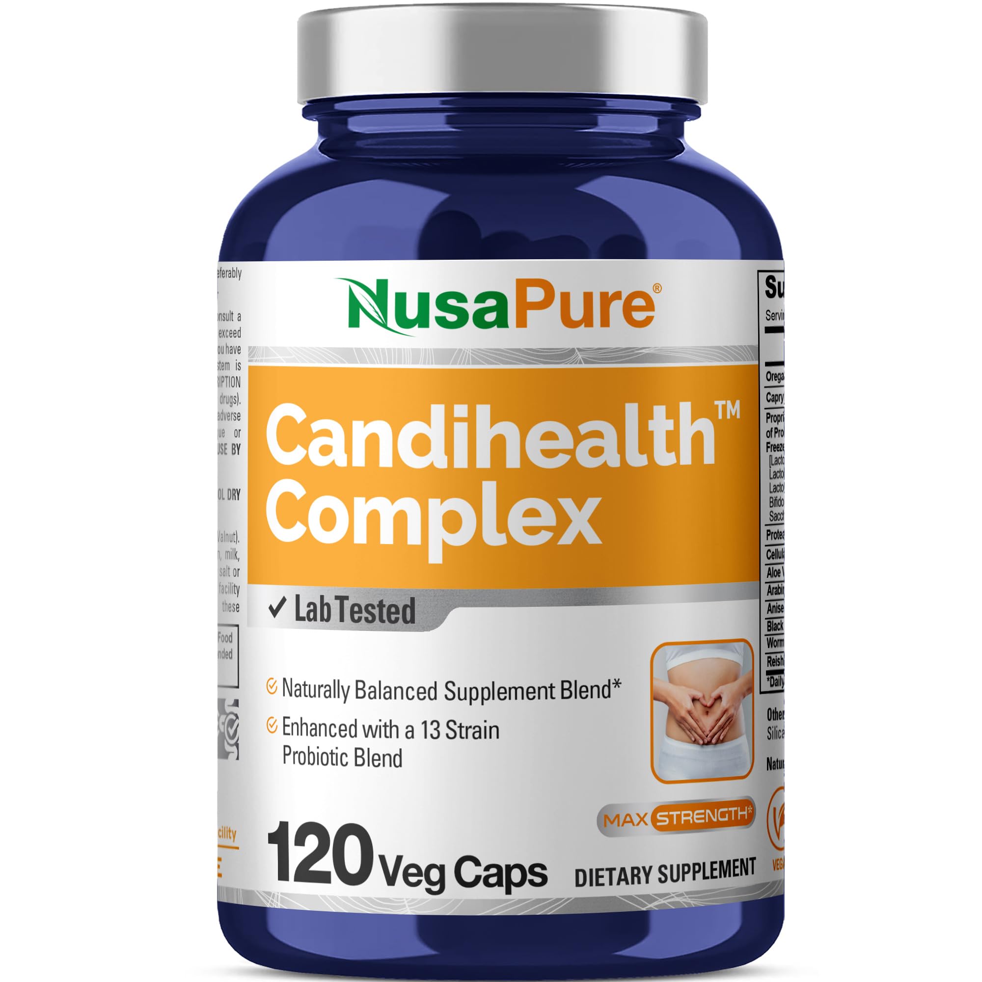 NusaPure CandiHealth Complex (Non-GMO, Vegan) 120 Veggie Capsules NusaPure uk supplements
