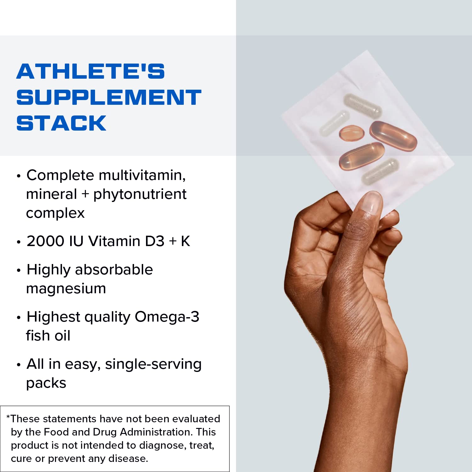 Designs for Sport Vitamin Packs - NSF Certified for Sport Power Pack with Daily Multivitamin, Fish Oil Omega-3, Magnesium Glycinate & Vitamin D3 + K - Athlete's Supplement Stack (30 Packets) Designs for Sport uk supplements