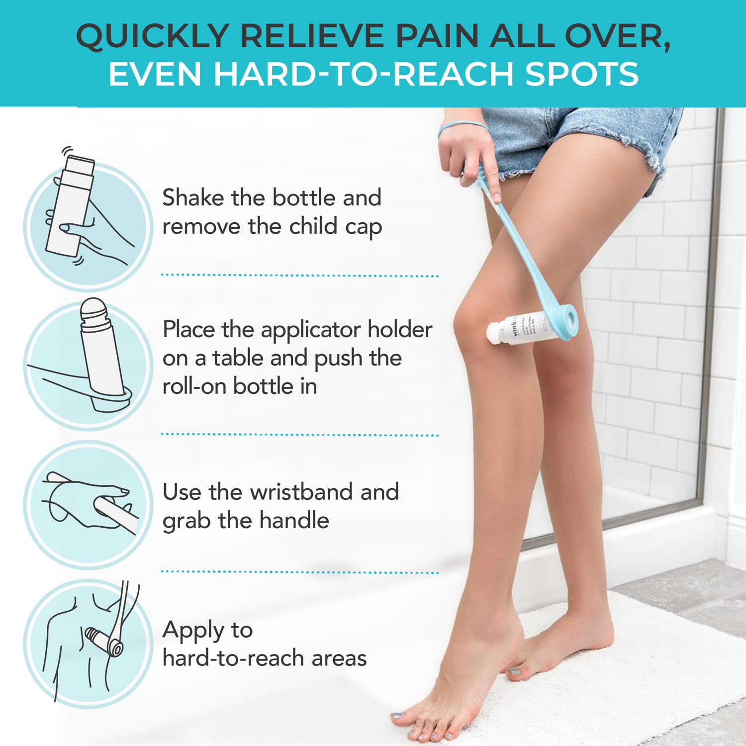 Workvie Lidocaine Pain Relief Roll On 2 Pack & Easy Reach Applicator Tool – Fast Acting Topical Lidocaine Maximum Strength with Arnica Montana & Aloe Vera for Muscles, Joints, Back, Neck & Feet Workvie uk supplements