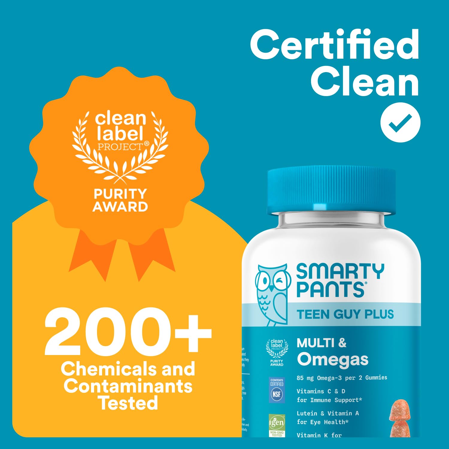 SmartyPants Teen Guy Multivitamin Gummies, Omega 3 (DHA/EPA), Vitamin D3, C, Vitamin B12, B6, A, K & Zinc, Folate, Gluten Free, Fruit Flavor, 60 Count (30 Day Supply) SmartyPants uk supplements