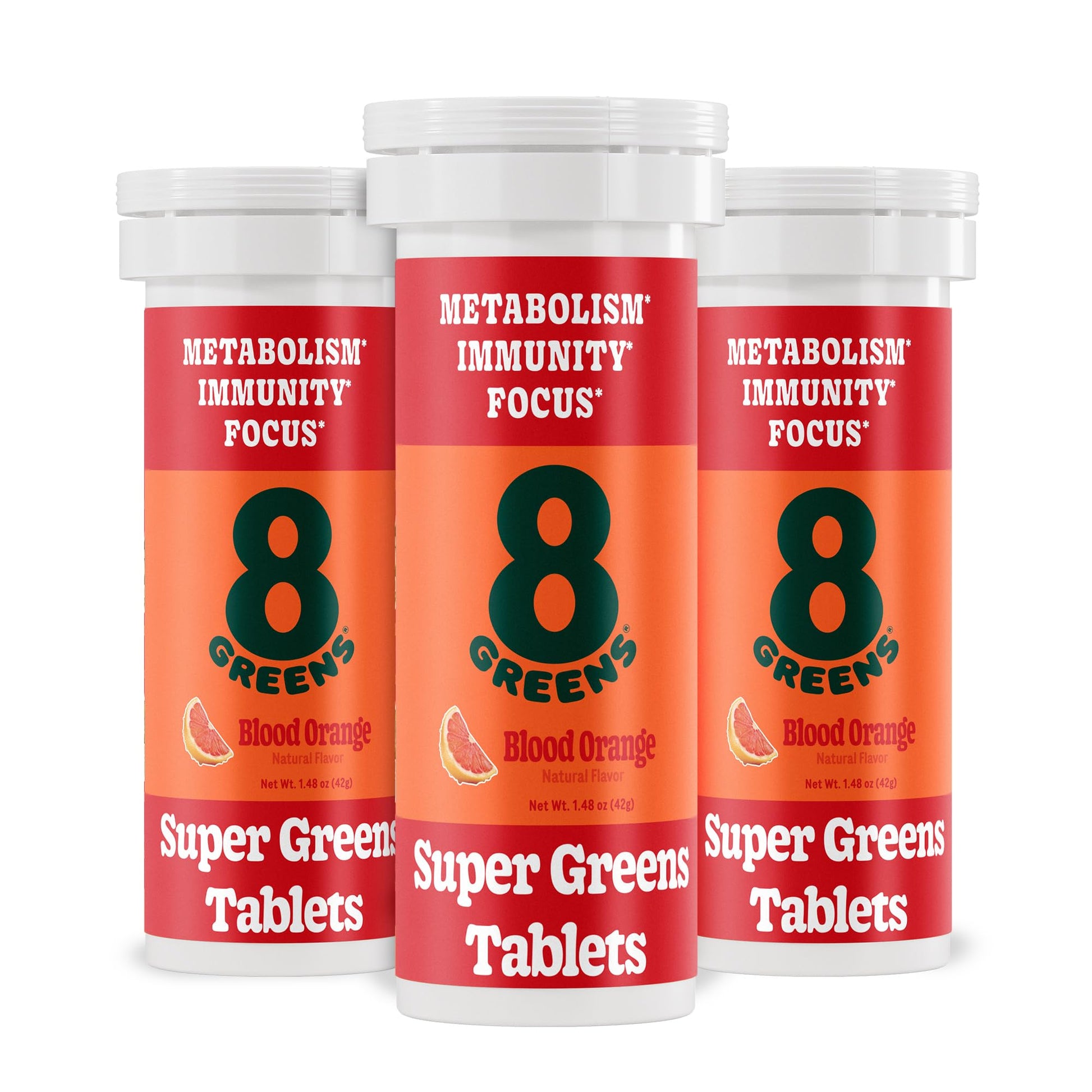 8Greens Supergreens Tablets | Super Greens Powder Superfood Tablet, Metabolism Immunity & Focus, Daily Greens Effervescent Tablets, Organic: Aloe Vera, Spirulina, Chlorella, Blood Orange, 30 Servings 8Greens uk supplements