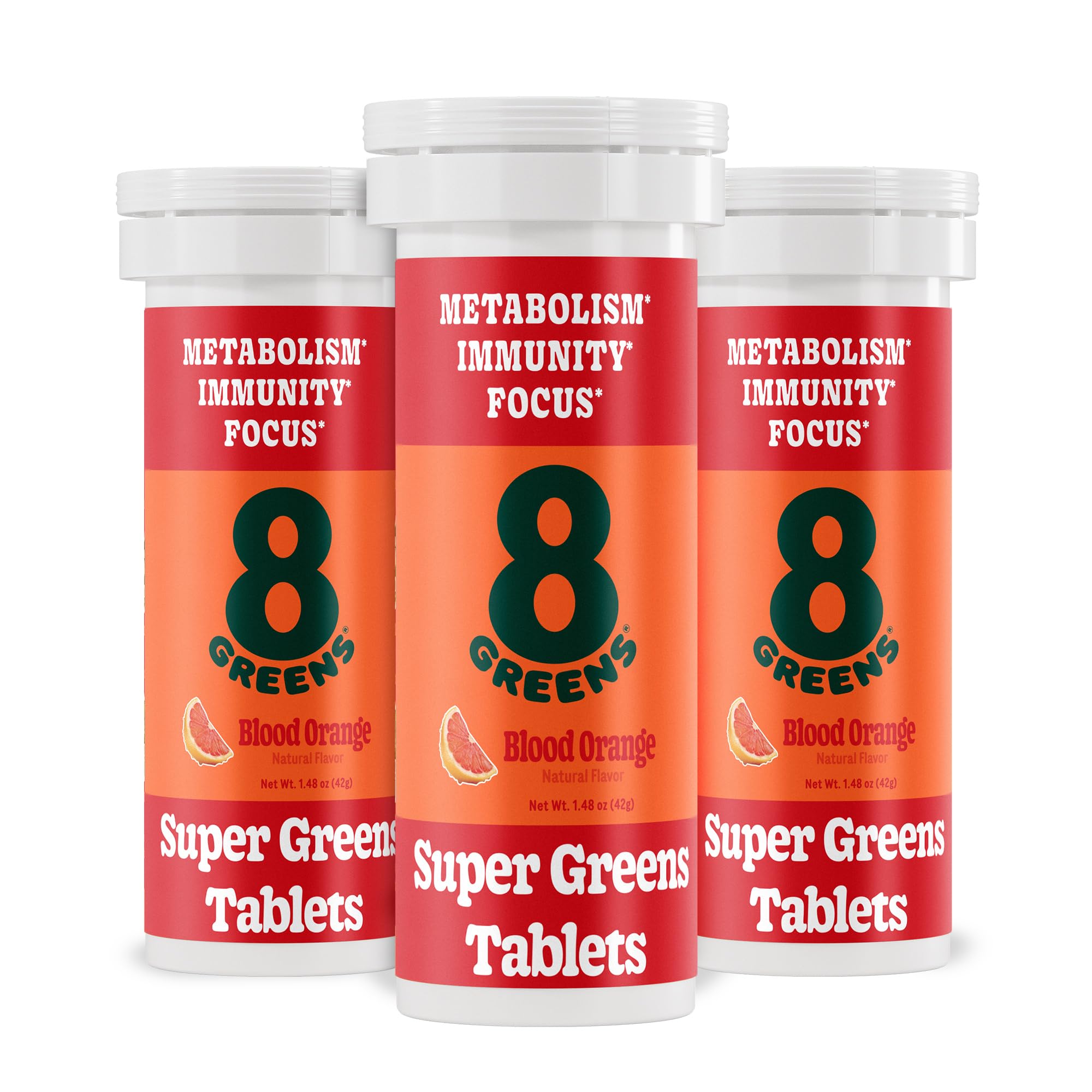 8Greens Supergreens Tablets | Super Greens Powder Superfood Tablet, Metabolism Immunity & Focus, Daily Greens Effervescent Tablets, Organic: Aloe Vera, Spirulina, Chlorella, Blood Orange, 30 Servings 8Greens uk supplements