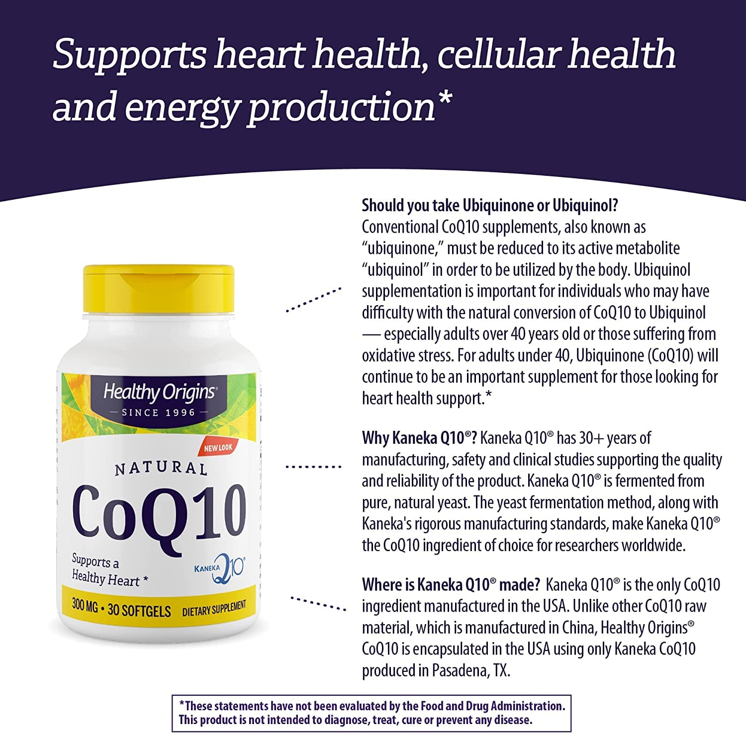 Healthy Origins CoQ10 (Kaneka Q10), 300 mg - Heart Health & Energy Supplement - Gluten Healthy Origins uk supplements