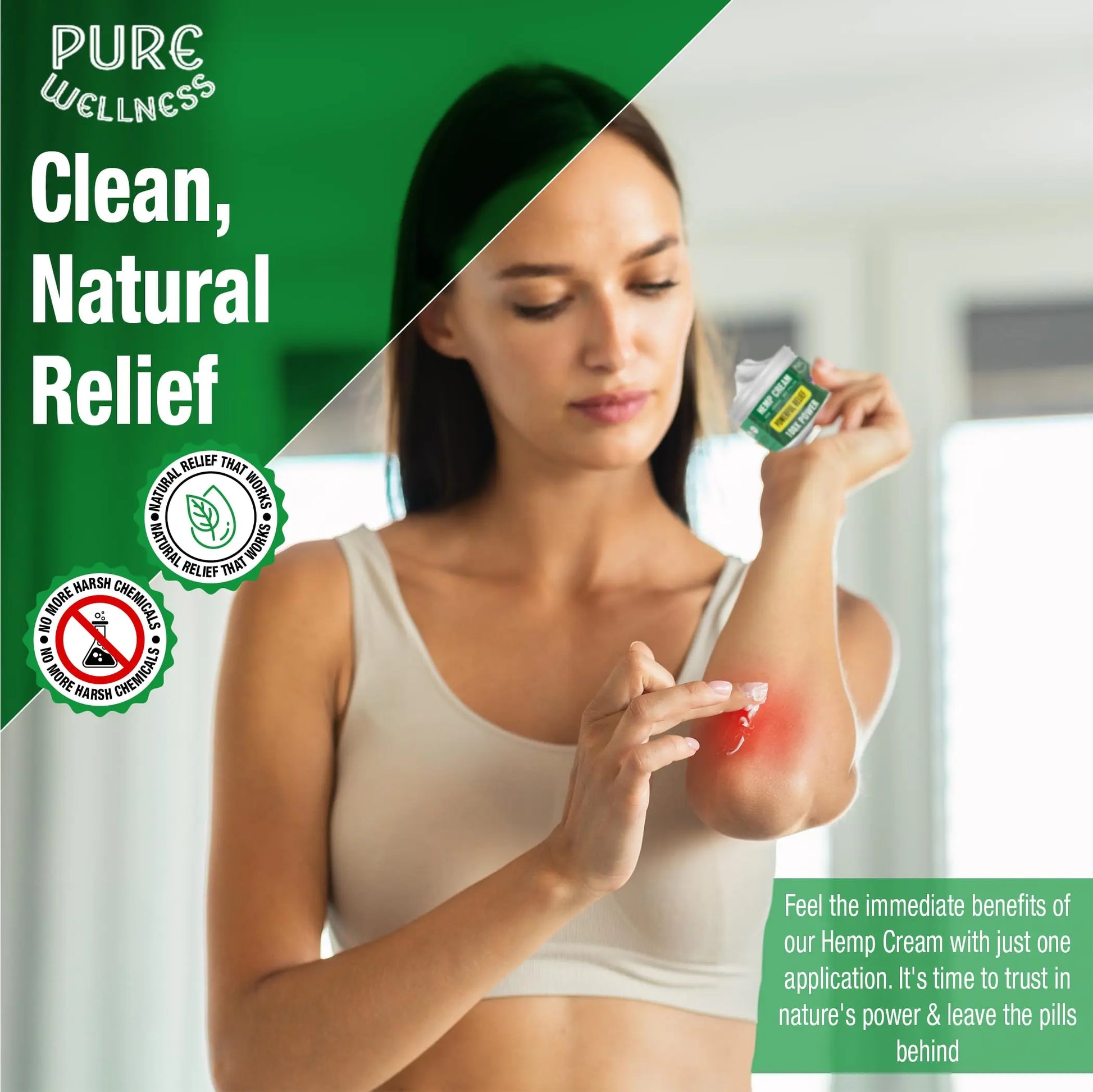 Pure Wellness Hemp Cream Maximum Strength 100,000mg with MSM, Arnica & Bee Pollen - 4 Oz, Supports Relief & Soothing from Joint, Muscle, Shoulder, Back, Knee and Nerve Discomfort - 1 Pack Pure Wellness uk supplements