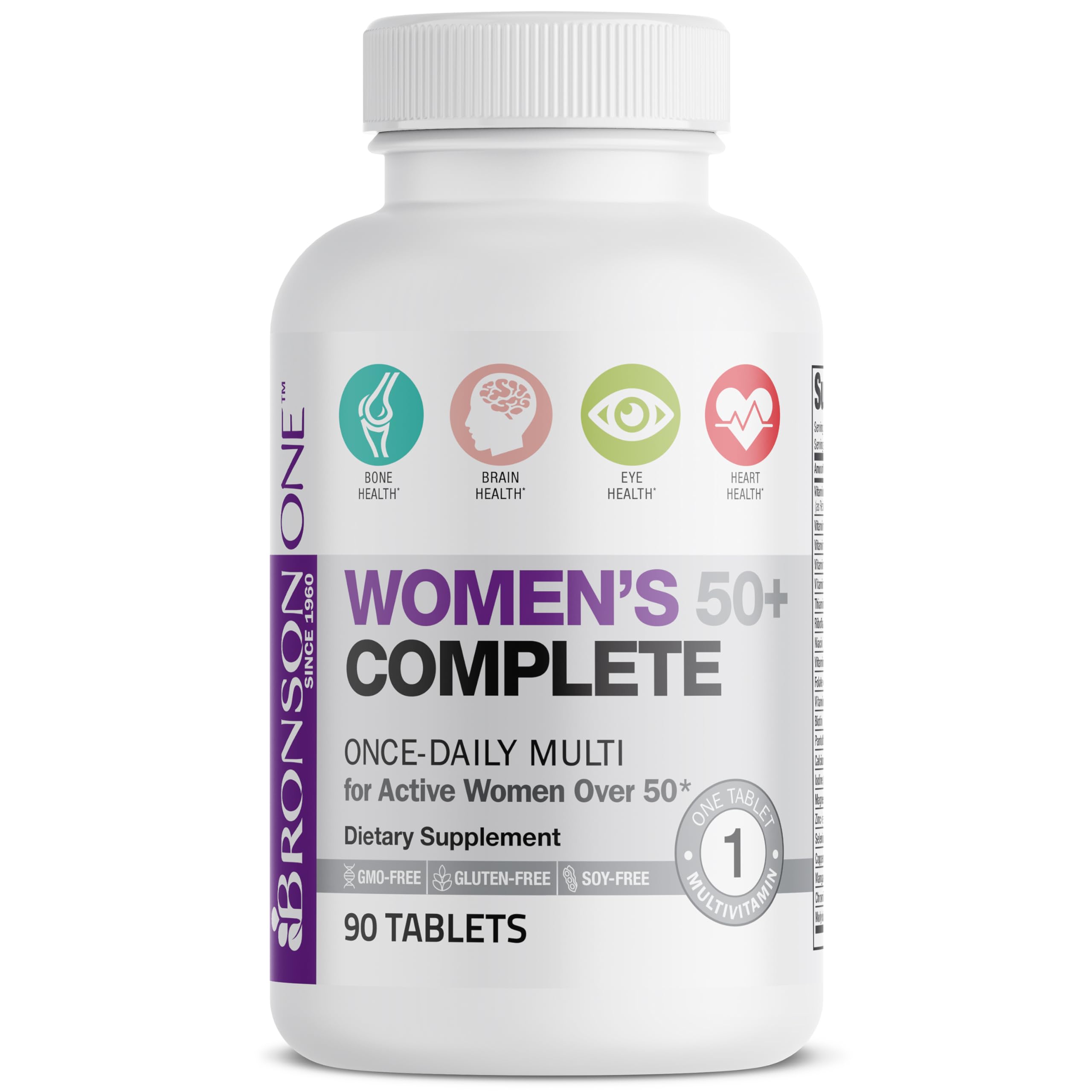 Bronson ONE Daily Women’s 50+ Complete Multivitamin Multimineral, 90 Tablets Bronson uk supplements