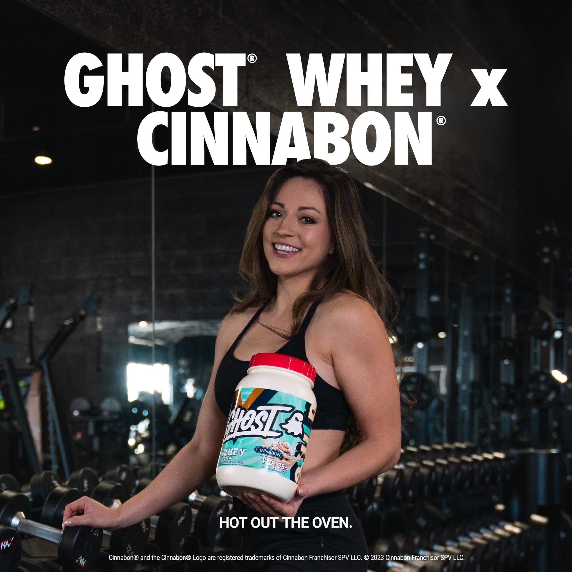 GHOST Whey Protein Powder, Cinnabon - 2LB Tub, 25G of Protein - Cinnamon Roll Flavore GHOST uk supplements
