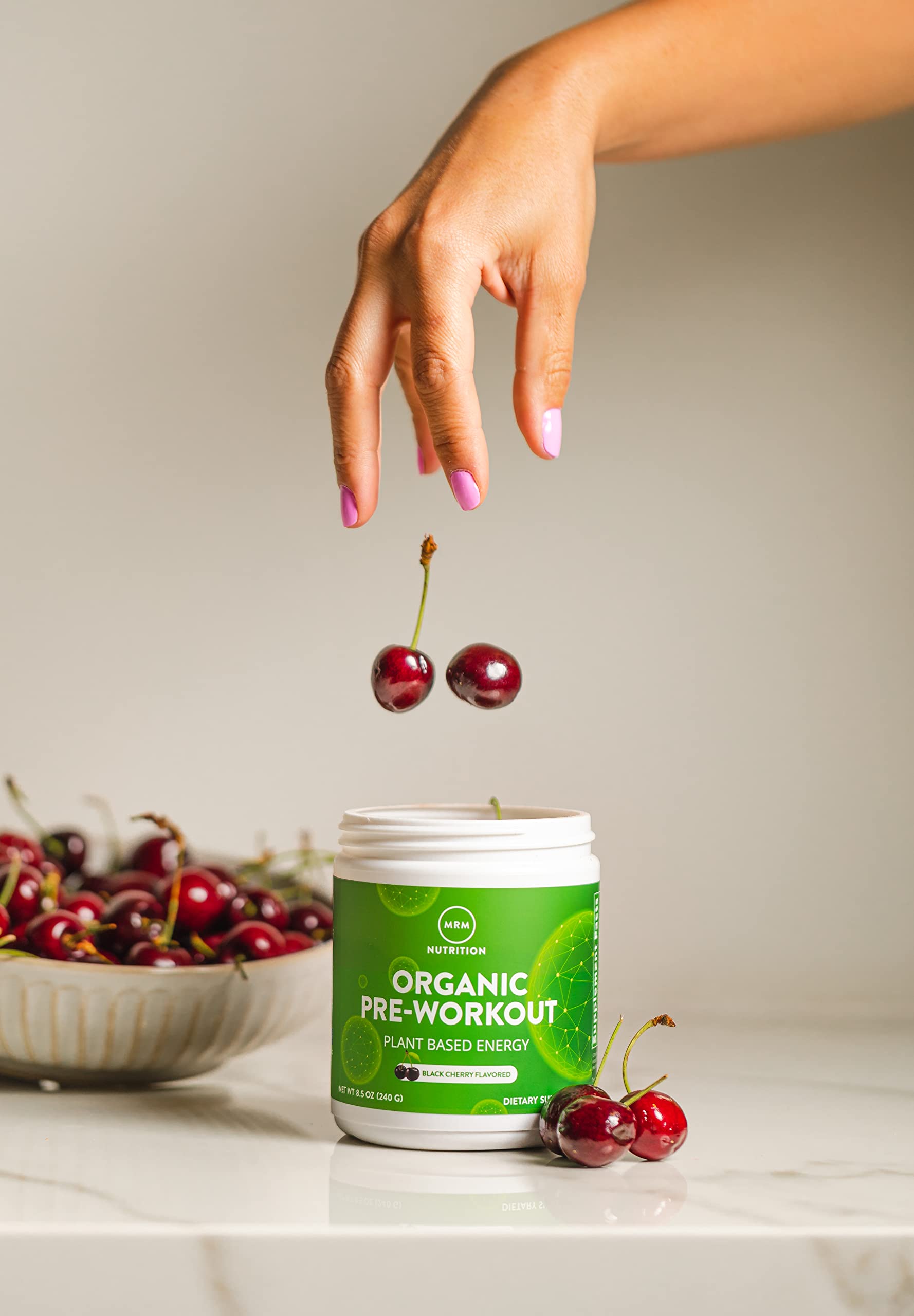 MRM Nutrition Organic Pre-Workout Powder | Black Cherry Flavored | Superfoods MRM uk supplements