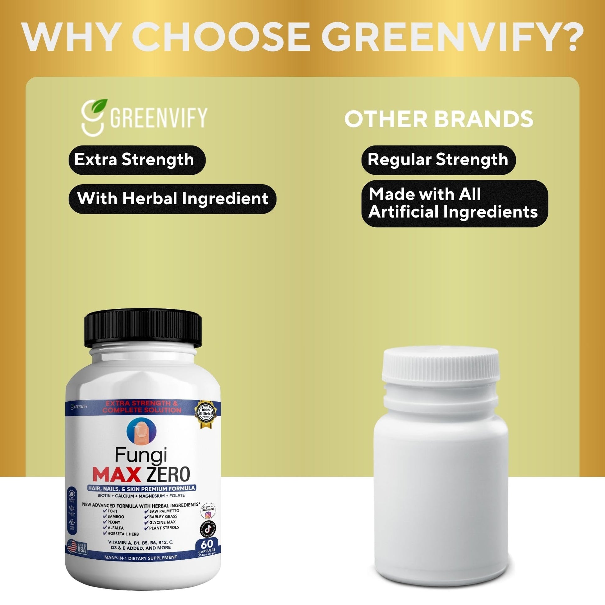 GREENVIFY Fungi Max Zero Hair, Nails & Skin Supplement. (1) GREENVIFY uk supplements