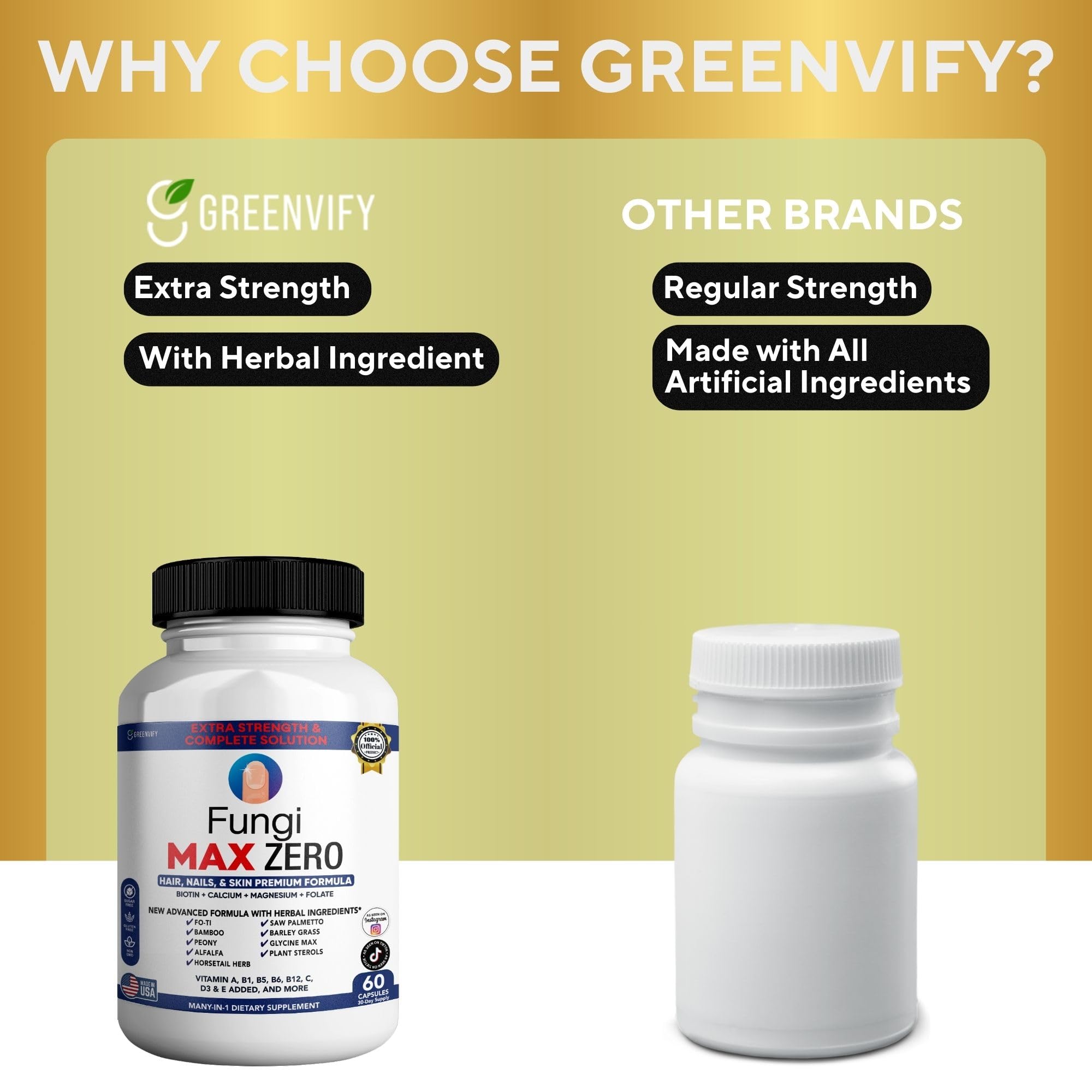 GREENVIFY Fungi Max Zero Hair, Nails & Skin Supplement. (1) GREENVIFY uk supplements