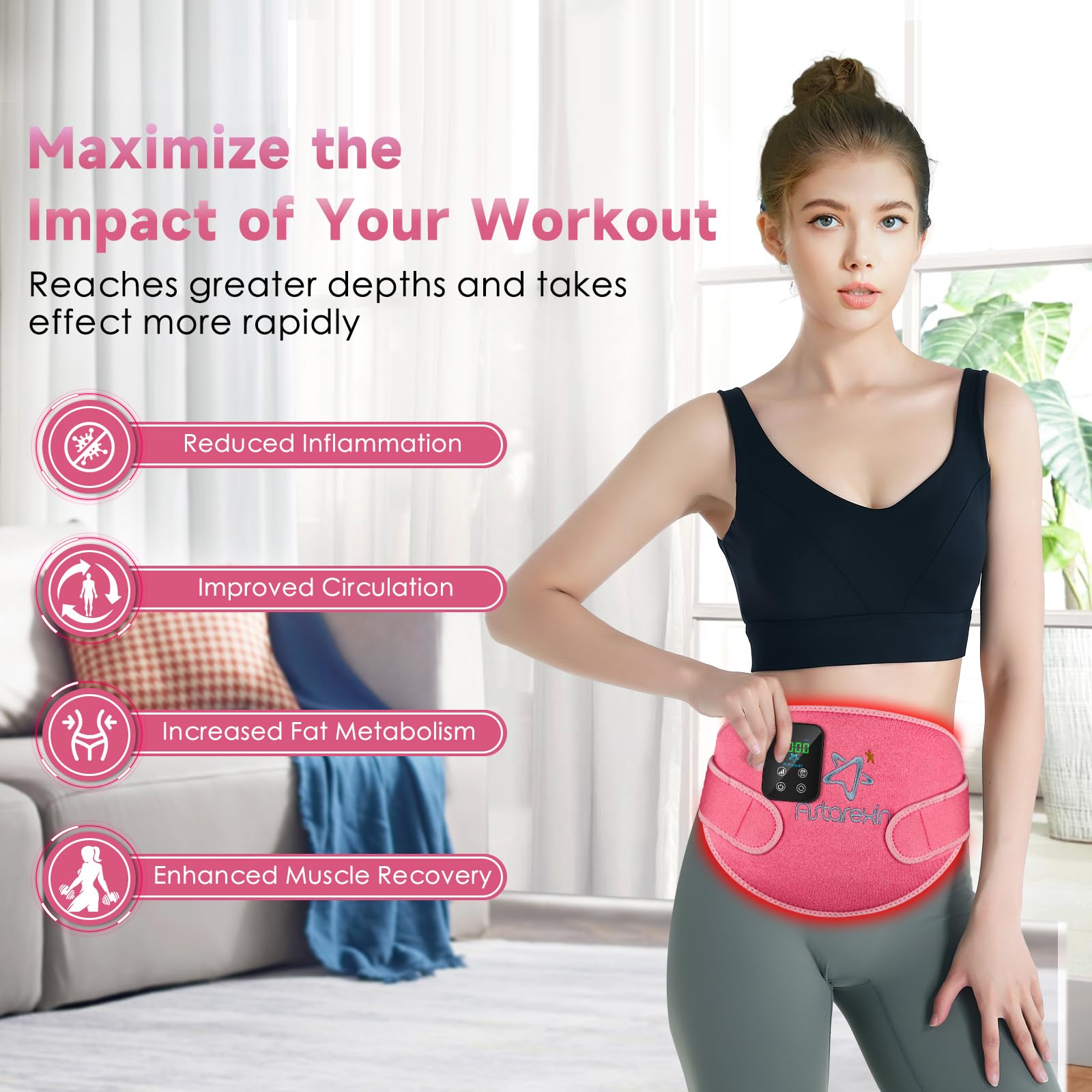 Red Light Therapy Belt Pad: Near Infrared Lamp Pain Relief 156 LEDs Wrap Body Heating Pads Astarexin uk supplements