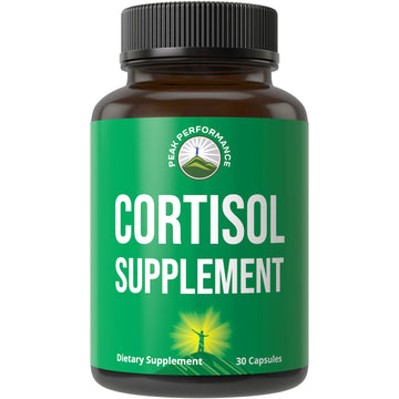 5-in-1 Cortisol Supplement for Women & Men. Lower High Cortisol with Ashwagandha, Rhodiola Rosea, L-Theanine, Phosphatidylserine, Magnolia Bark. Calm Relaxation, Balanced Energy, Vegan Supplements Peak Performance uk supplements