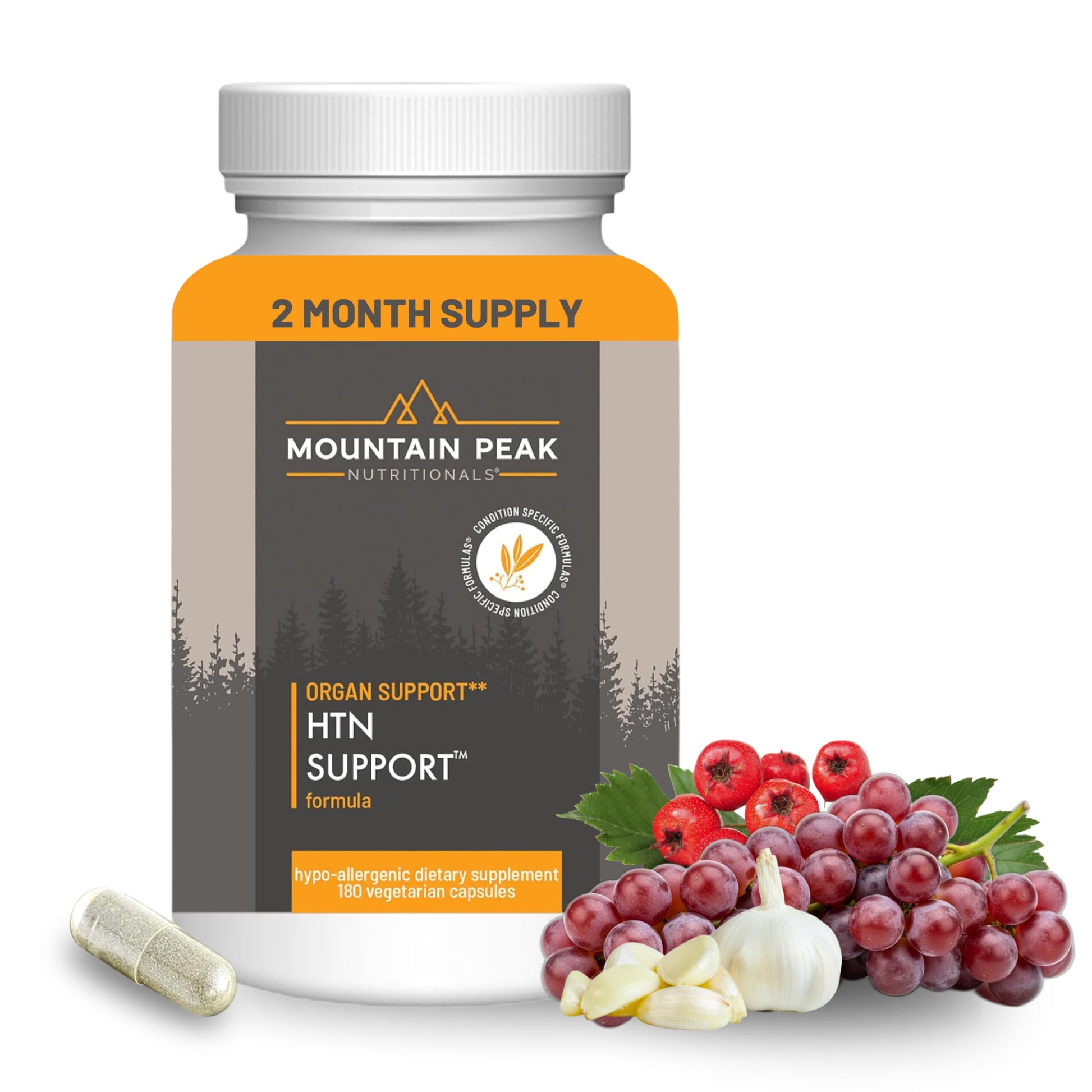 Mountain Peak Nutritionals HTN Blood Pressure Support Supplement for Heart & Circulation Health - Advanced Cardiovascular Formula with Rauwolfia, Hawthorn Berry, & Magnesium (180 Vegetarian Capsules) Mountain Peak Nutritionals uk supplements