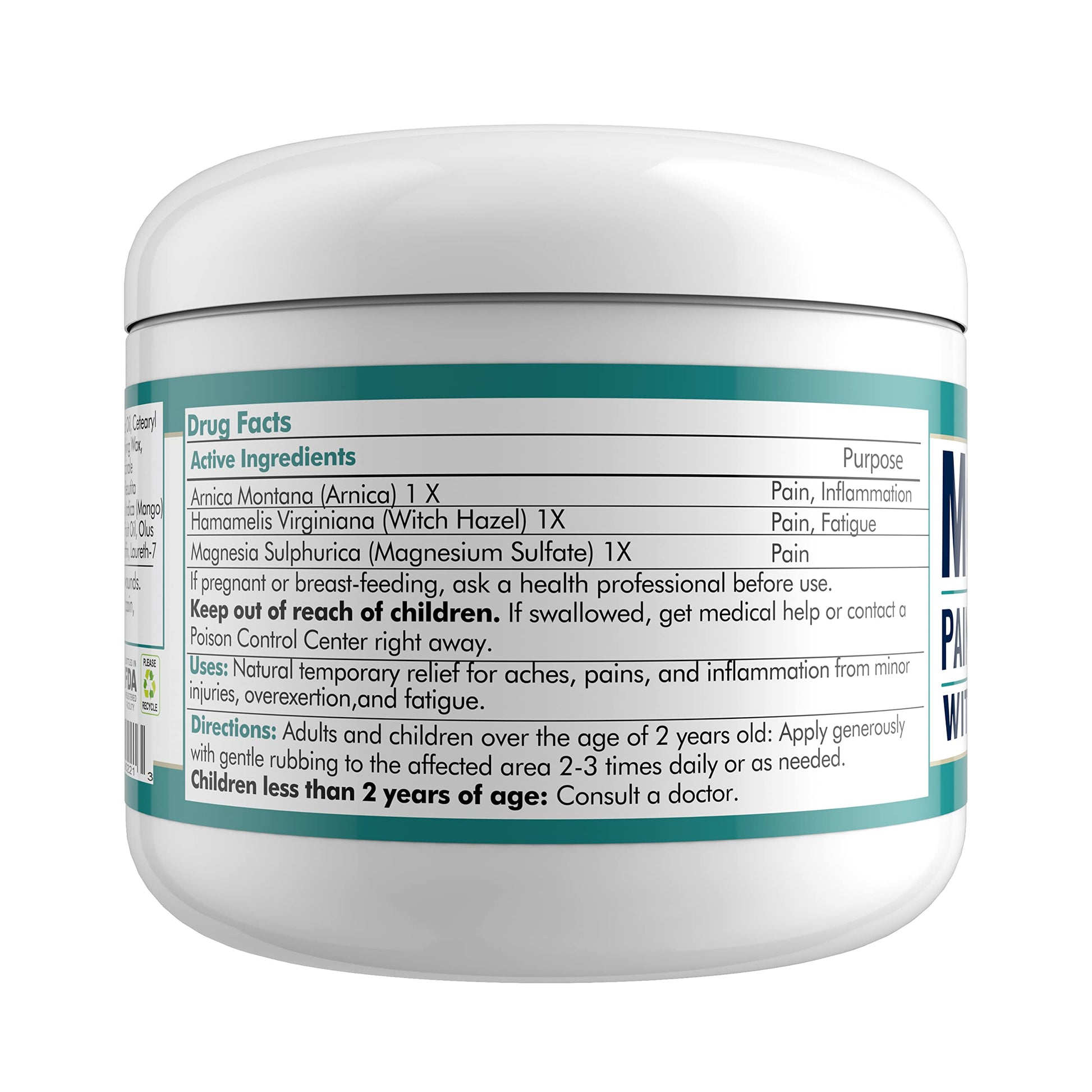 MARS WELLNESS MG+ Hemp Pain Cream (4 oz) - Maximum Strength Arnica & Magnesium Cream for Sore Legs, Joints & Muscle Cramps - Unisex Adults MARS WELLNESS uk supplements
