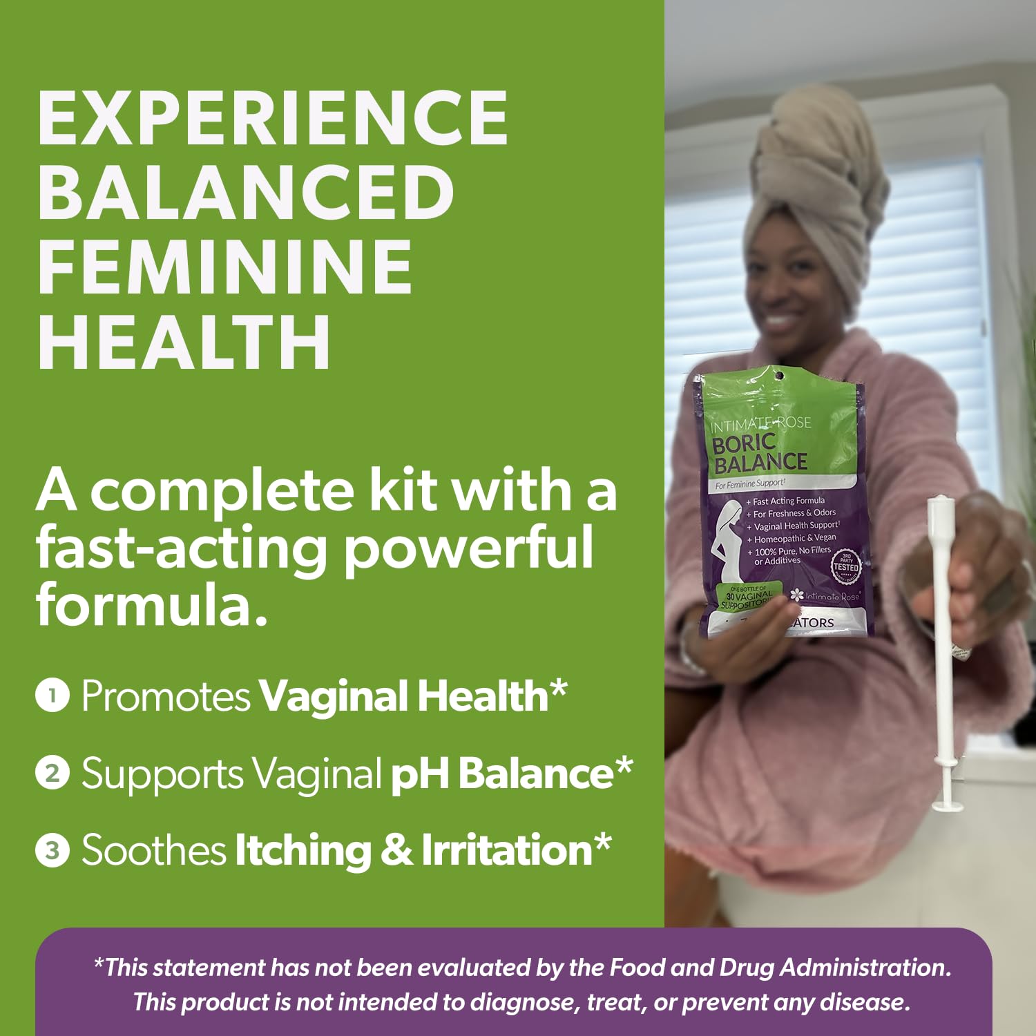 Intimate Rose Boric Acid Vaginal Suppositories - 30 Count (600mg) + 30 Applicators - Feminine Balance, Vaginal Odor, Promote Vaginal Health Intimate Rose uk supplements