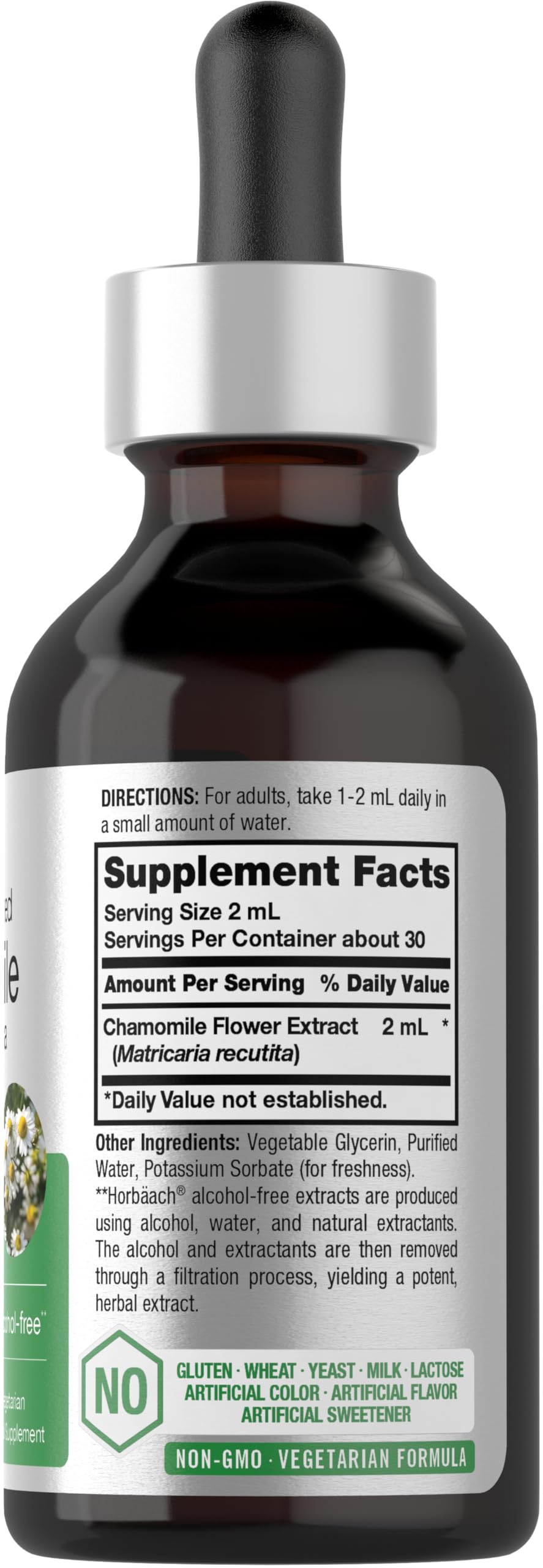 Chamomile Extract Liquid | 2 fl oz | Alcohol Free Supplement | Vegetarian, Non-GMO Horbäach uk supplements