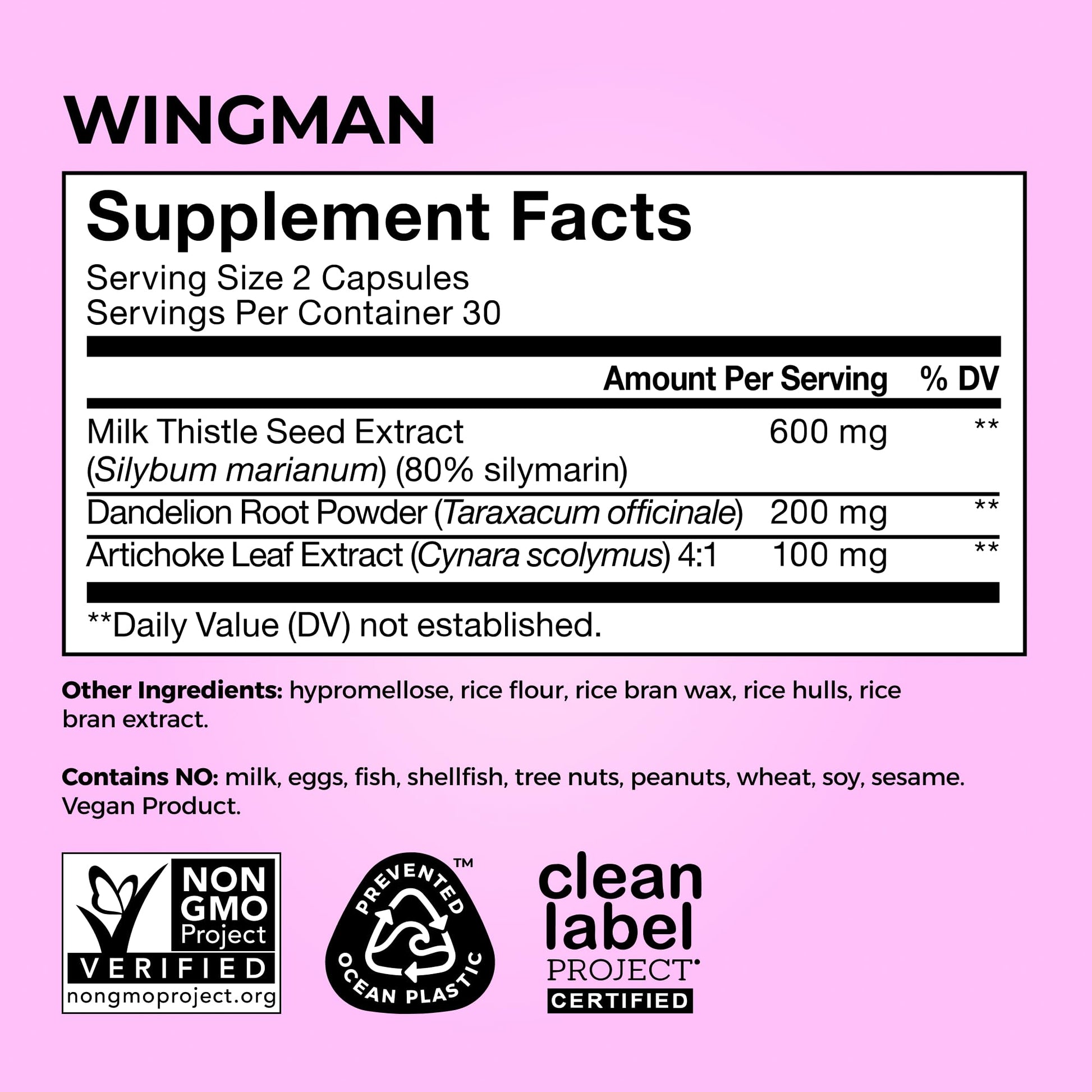 HUM Wing Man Liver Support Supplement with Milk Thistle, Dandelion Root Powder & Artichoke Leaf Extract For Liver Health & Function Support, Milk Thistle Supplement Helps Flush Out Toxins, 60 Capsules HUM uk supplements