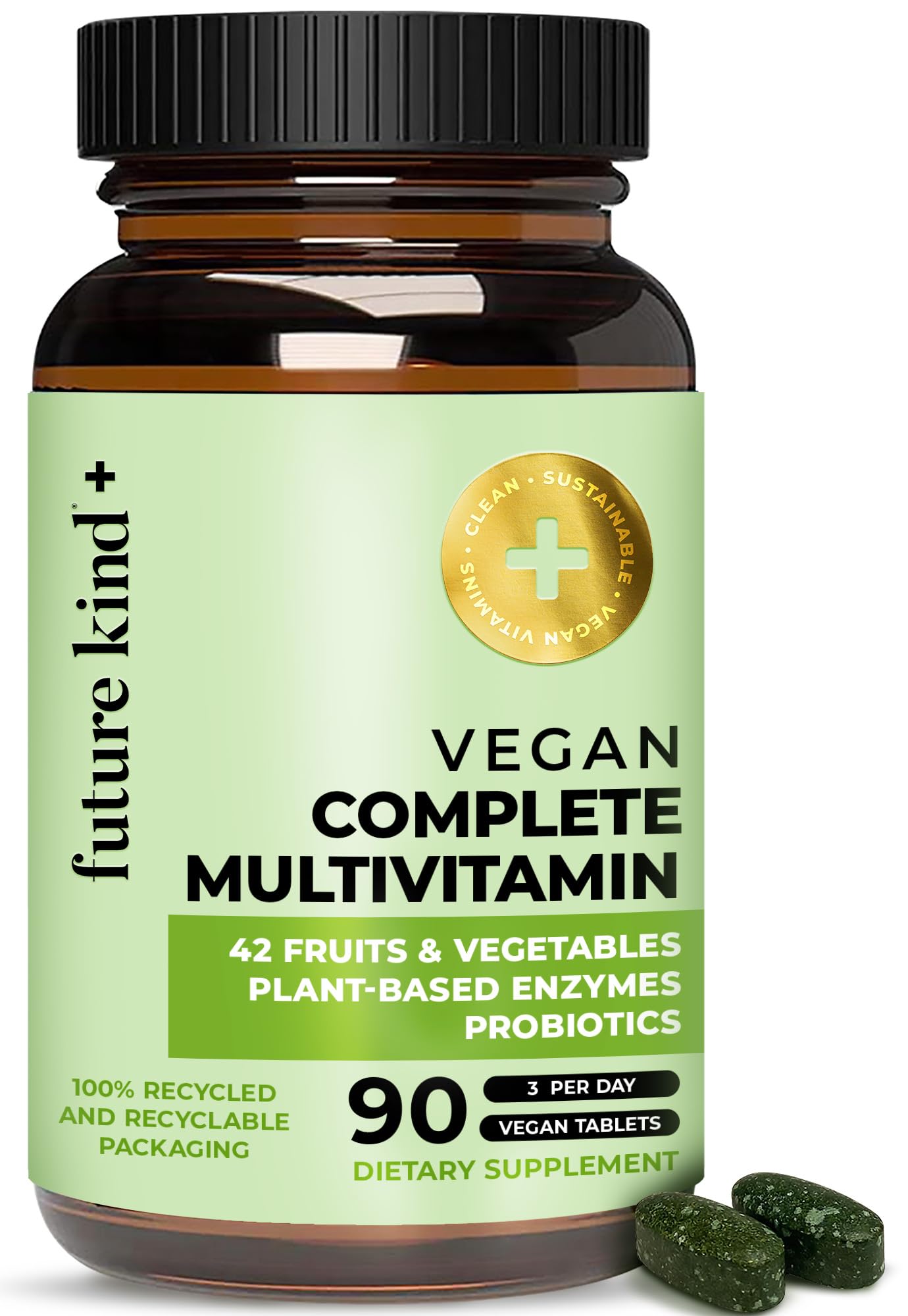 Future Kind Vegan Multivitamins Complete - 42-in-1 Vegan Multivitamins for Women & Men with Enzymes, B12, Zinc, & Probiotics for Digestion Future Kind uk supplements