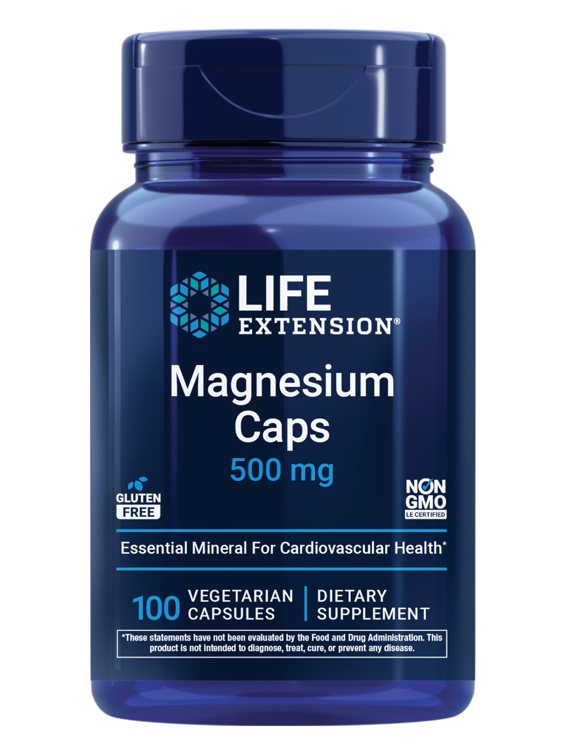 Life Extension Magnesium Caps, 500 mg, Magnesium Oxide, Citrate, and Succinate, Heart Health, Healthy Bones, Metabolism Support, 100 Vegetarian Capsules Life Extension uk supplements