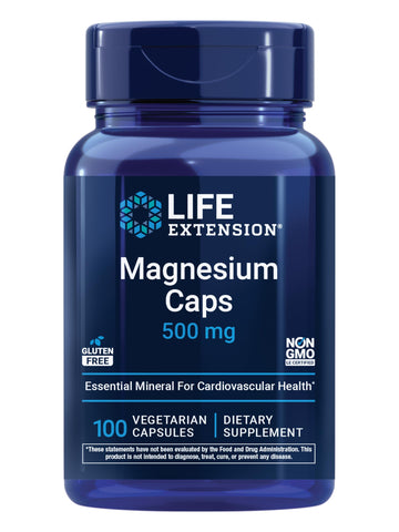 Life Extension Magnesium Caps, 500 mg, Magnesium Oxide, Citrate, and Succinate, Heart Health, Healthy Bones, Metabolism Support, 100 Vegetarian Capsules Life Extension uk supplements