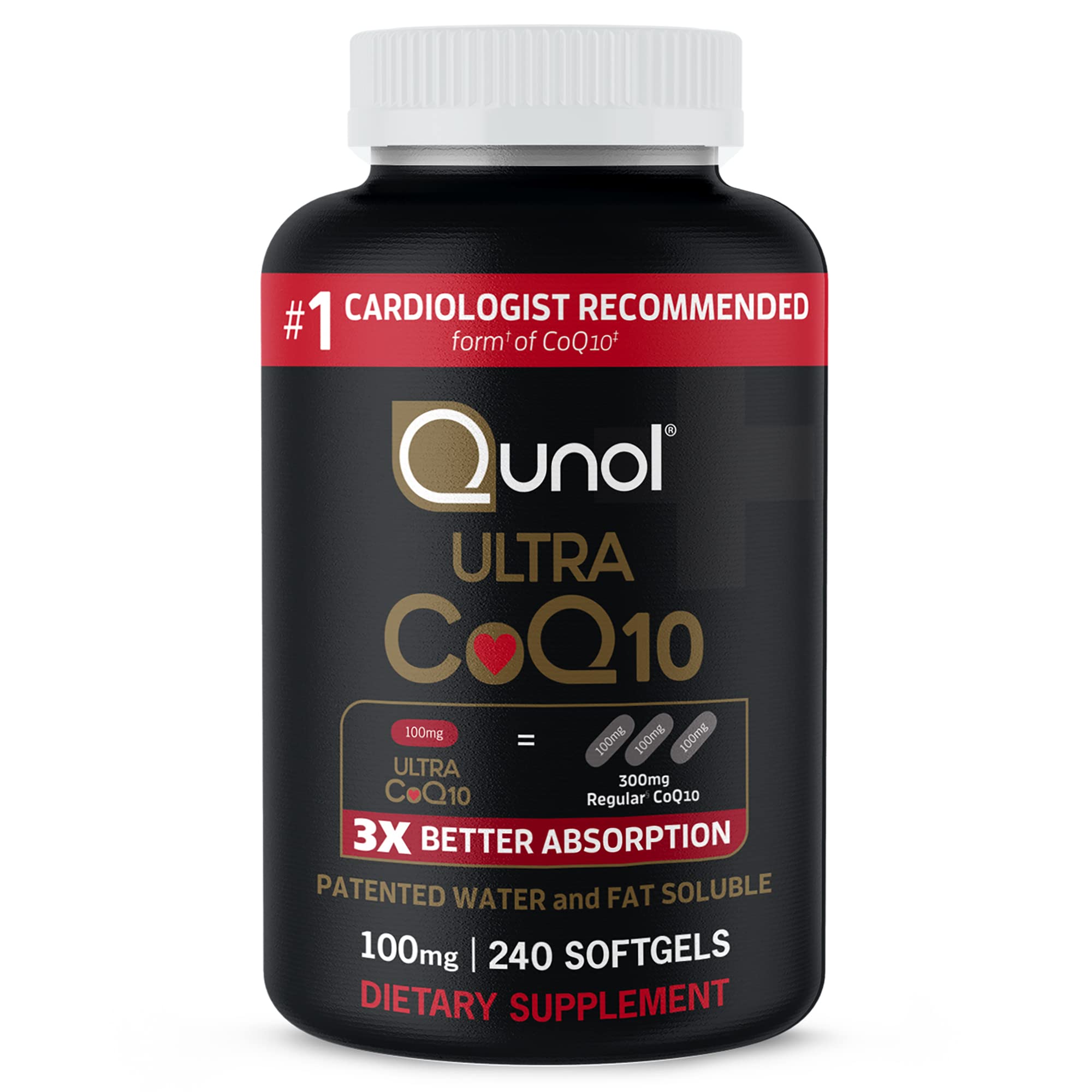 Qunol CoQ10 100mg Softgels Ultra 3X Better Absorption Coenzyme Q10 - Antioxidant Qunol uk supplements