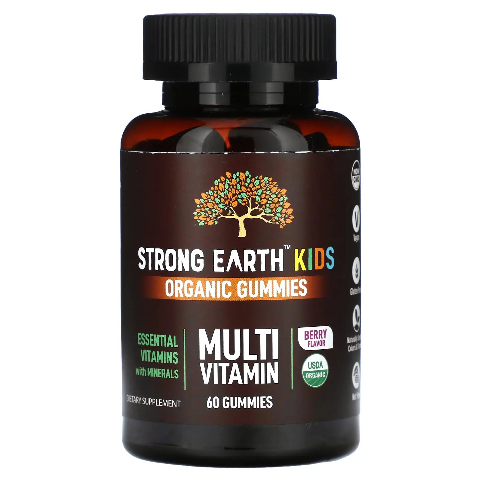 YumVs Strong Earth Kids Organic Gummies, Multi Vitamin, Berry, 60 Gummies Aus Healthcare uk supplements