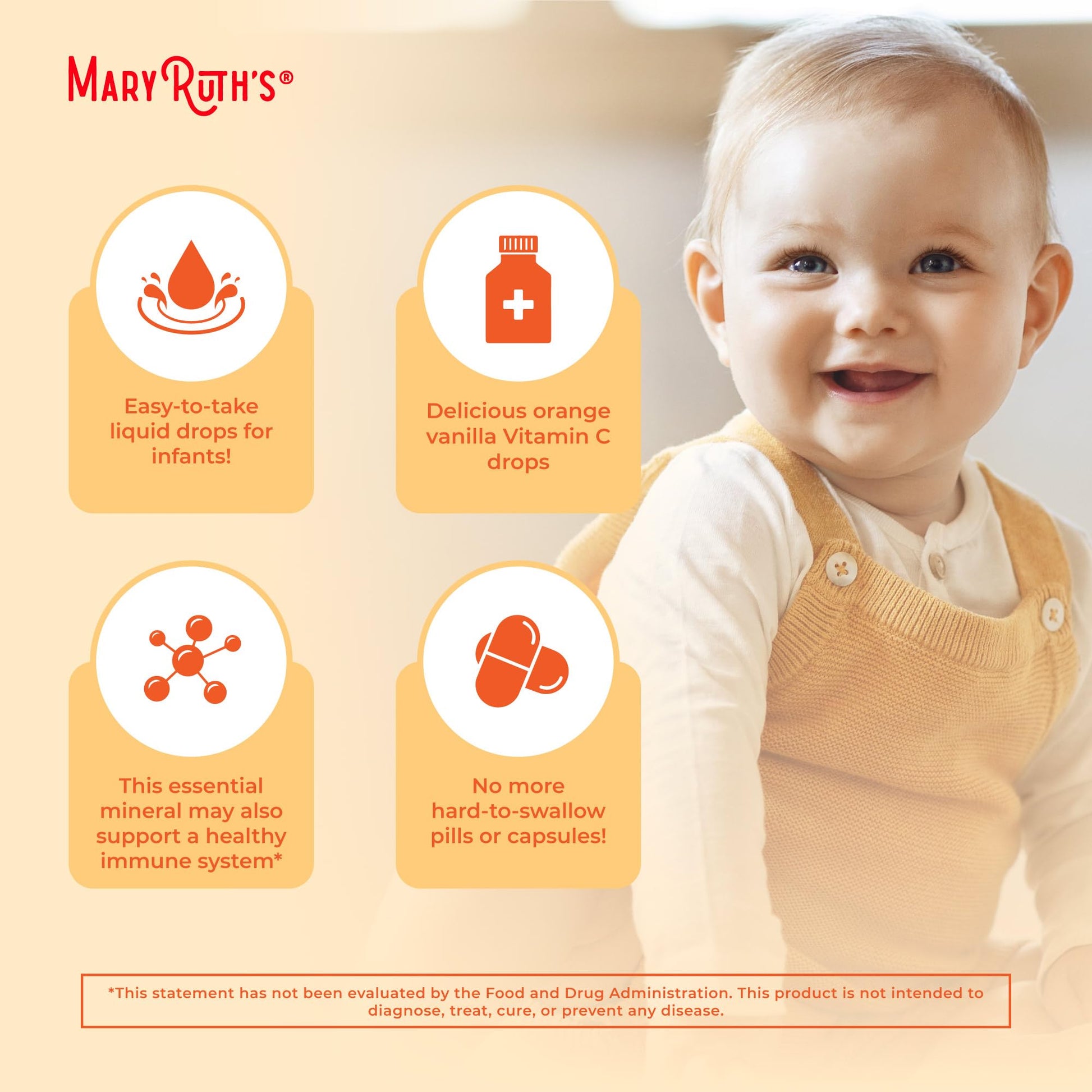 MaryRuth Organics Infant & Baby Vitamin C Supplement | USDA Organic Vitamin C Liquid Drops for Infants | Ages 6-12 Months | Immune Support | Overall Health | Vegan | Non-GMO | Gluten Free | 2 Fl Oz MARYRUTH'S uk supplements