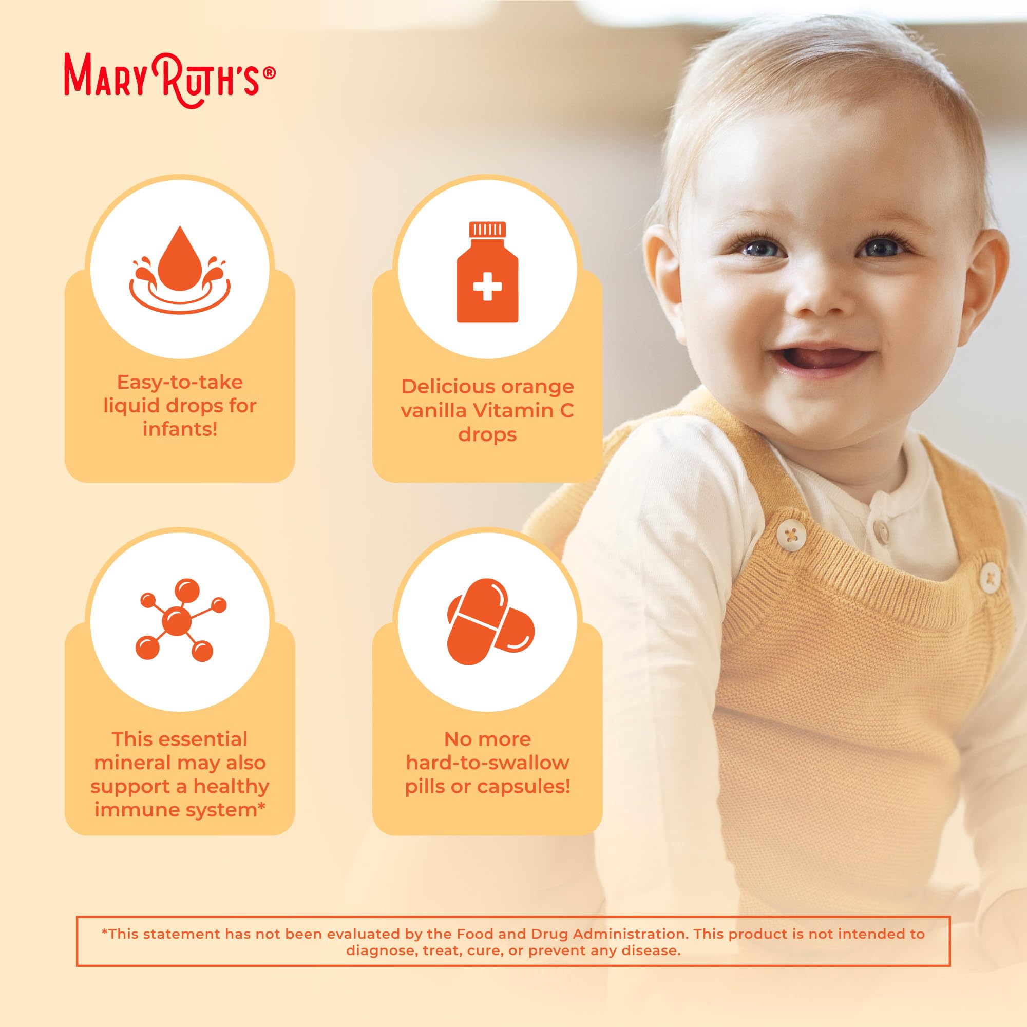 MaryRuth Organics Infant & Baby Vitamin C Supplement | USDA Organic Vitamin C Liquid Drops for Infants | Ages 6-12 Months | Immune Support | Overall Health | Vegan | Non-GMO | Gluten Free | 2 Fl Oz MARYRUTH'S uk supplements