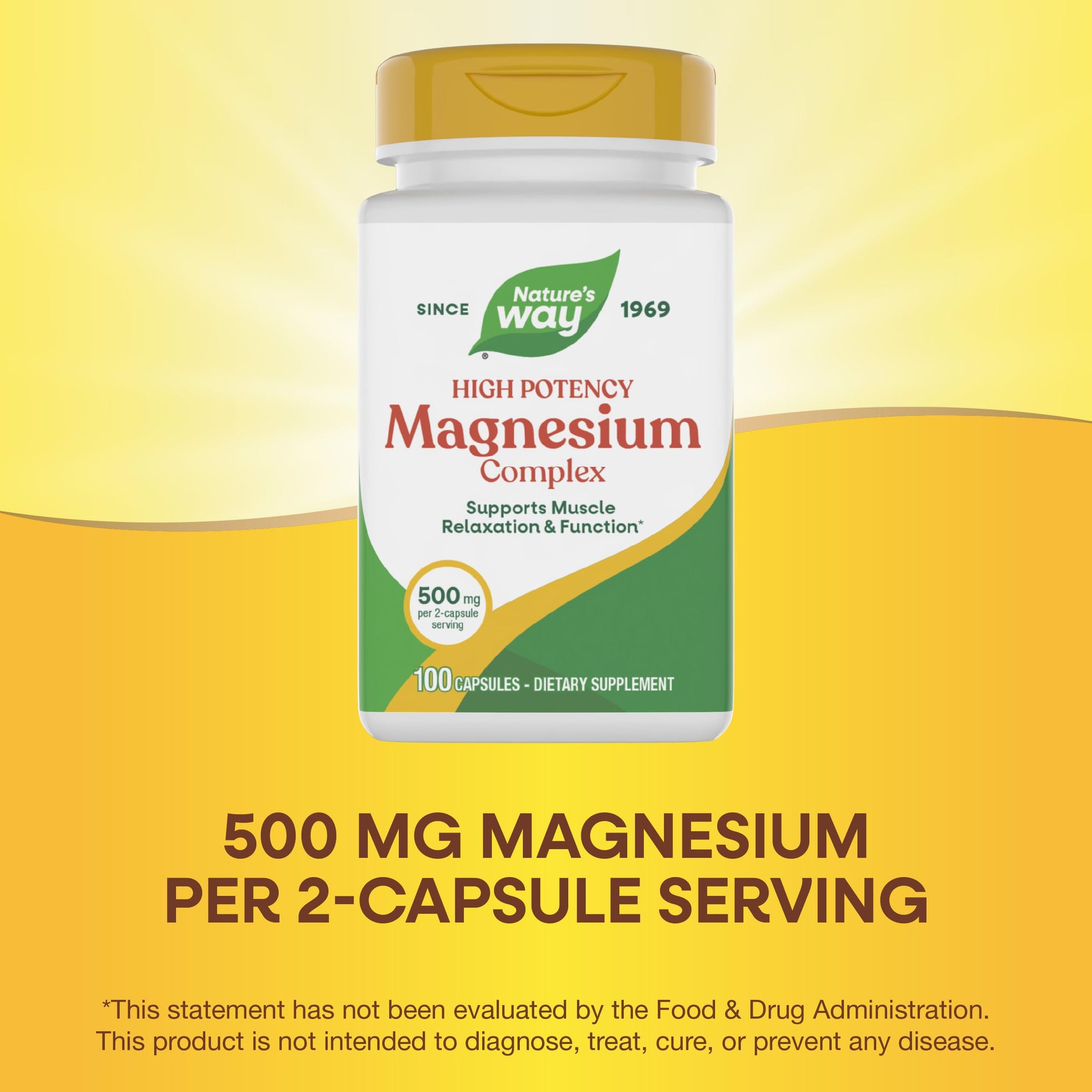Nature's Way Magnesium Complex, Supports Muscle Relaxation*, Muscle Function*, Promotes a sense of Calm*, Magnesium Citrate and Oxide, 100 Capsules Nature's Way uk supplements