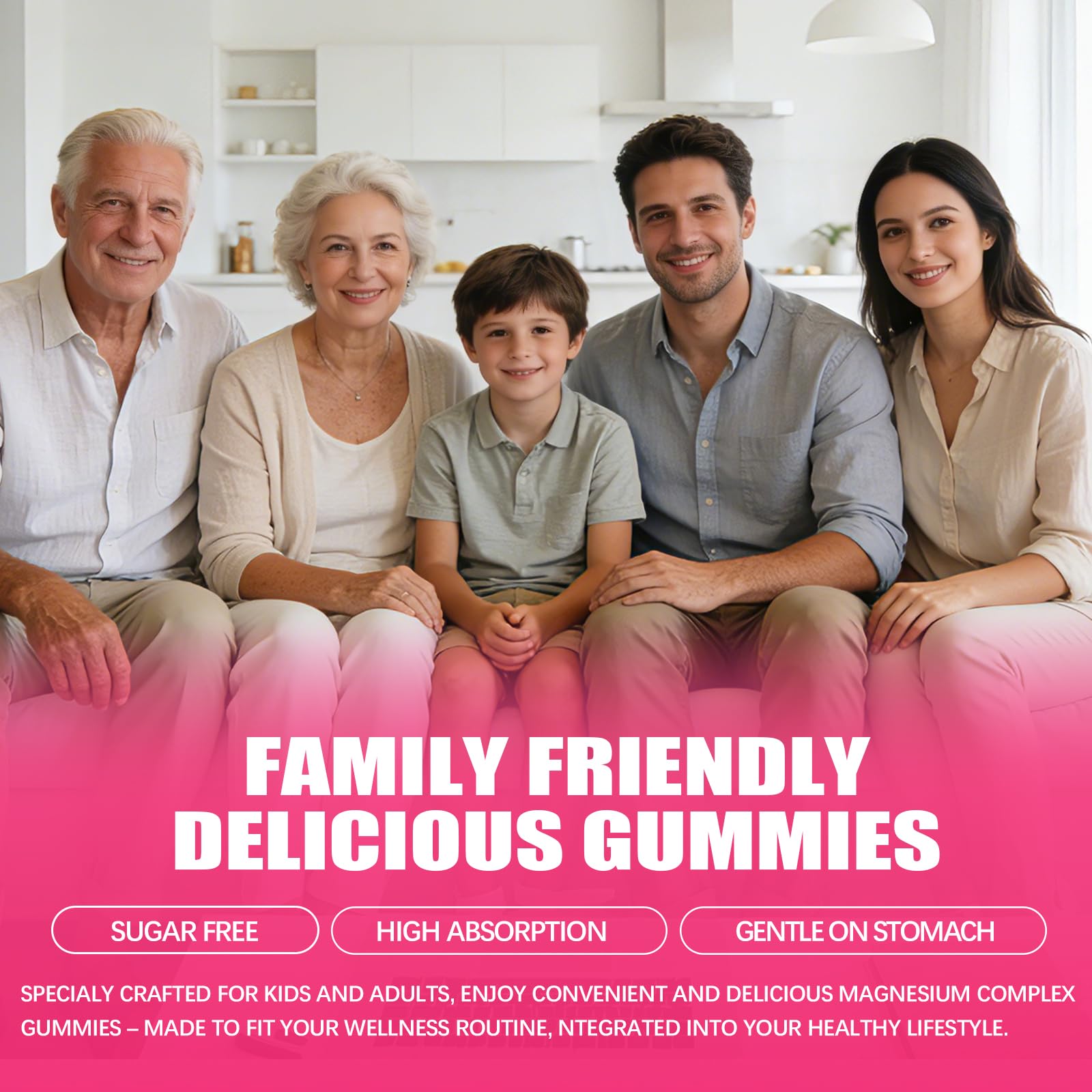 CNFHDI Magnesium Glycinate Gummies 600mg, 120 Counts Chews Sugar Free Magnesium Gummies for Adults & Kids with Calcium, Zinc & CQ10, Potassium Supplements for Zzz, Brain, Muscle & Relax CNFHDI uk supplements