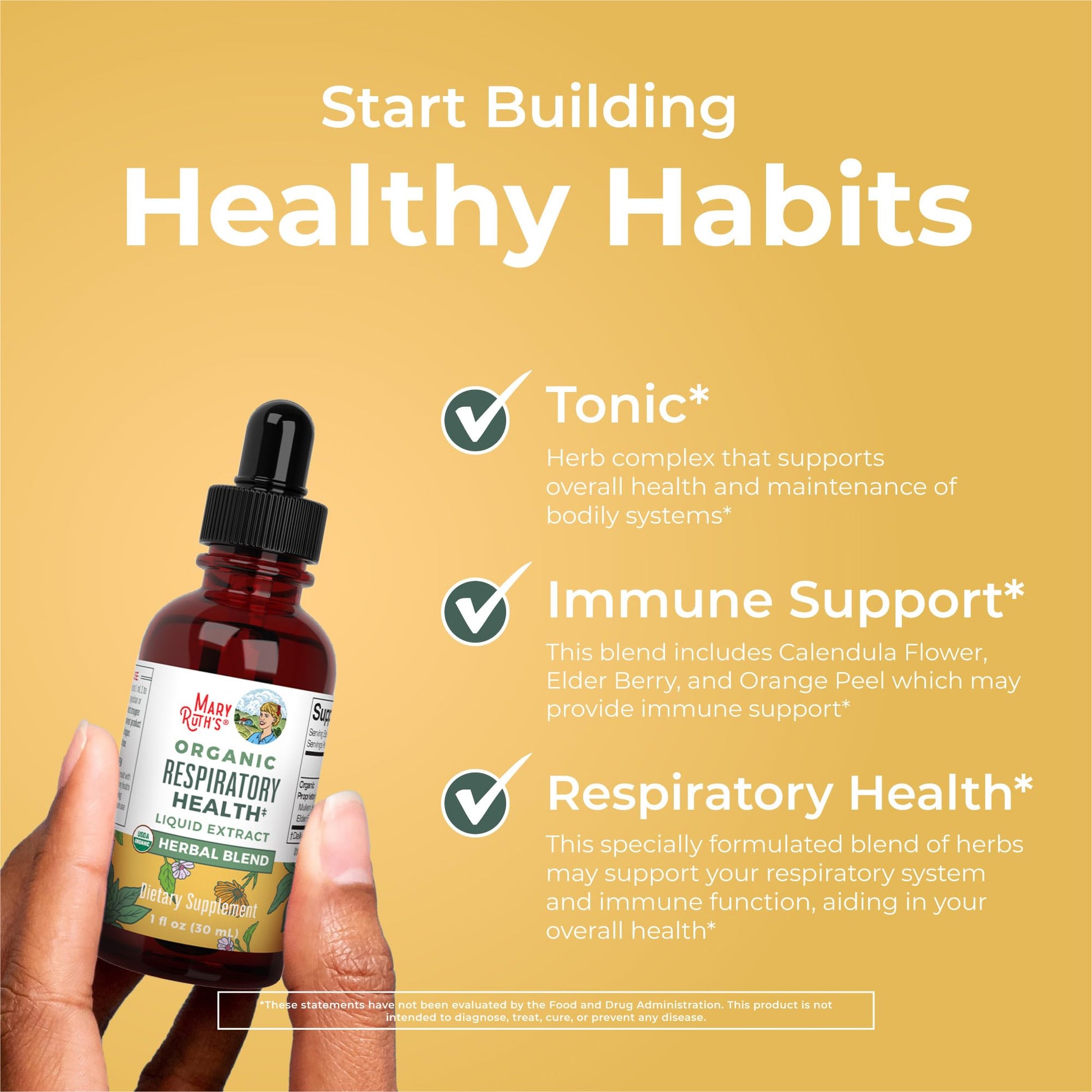 MaryRuth Organics USDA Organic Respiratory Health Liquid Drops with Mullein Leaf | Marshmallow Root & Elderberry | Mullein Drops for Lungs Herbal Blend | Immune Support Supplement | Vegan | 1 Fl Oz MARYRUTH'S uk supplements