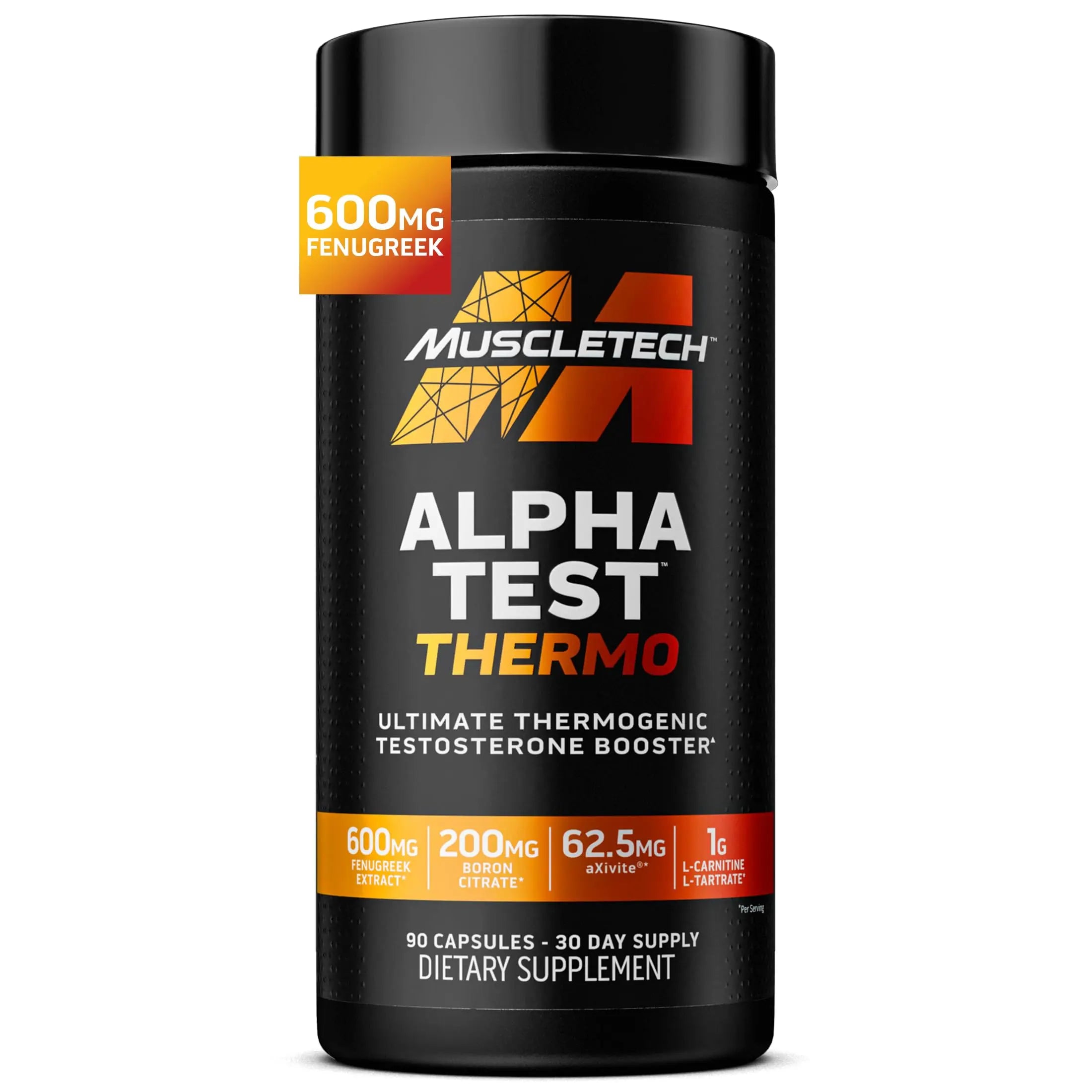 MuscleTech Thermogenic Booster for Men, AlphaTest Thermo - T-Boost Mens Supplement with Tribulus Terrestris - Male Gym Workout Supplements for Muscle Growth MuscleTech uk supplements