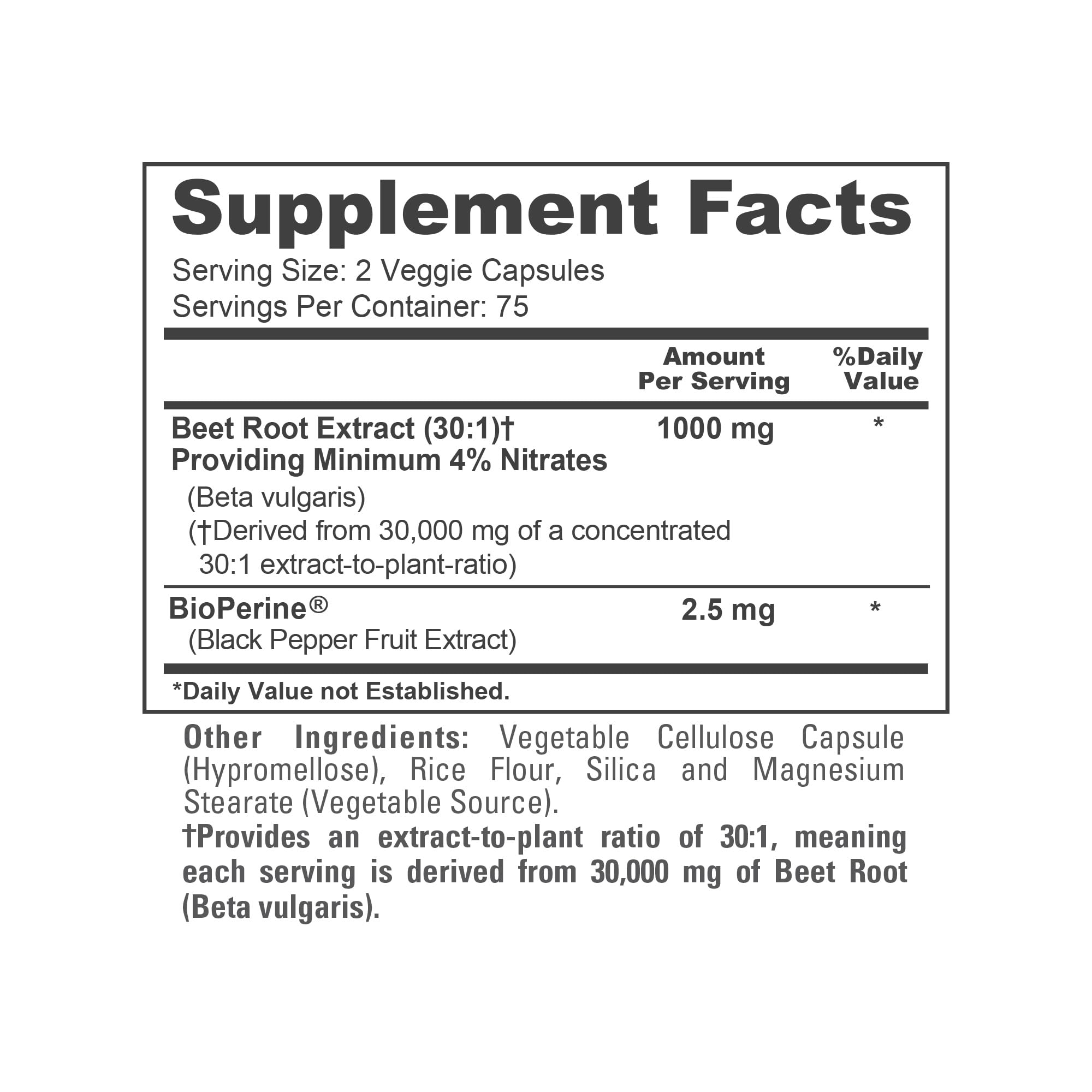 NusaPure Beet Root 30:1 Extract, 1000 mg Equivalent to 30,000 mg 150 Veggie caps (Vegan, Non-GMO & Vegan 4% Nitrates) Bioperine NusaPure uk supplements