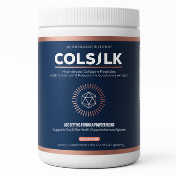 SRILabs ColSilk Unflavored Hydrolyzed Collagen Powder with Colostrum and Polypodium - Skin, Hair, Nails, Gut Health and Joint Support - One Scoop Daily | 1 Month Supply Skin Research Institute uk supplements