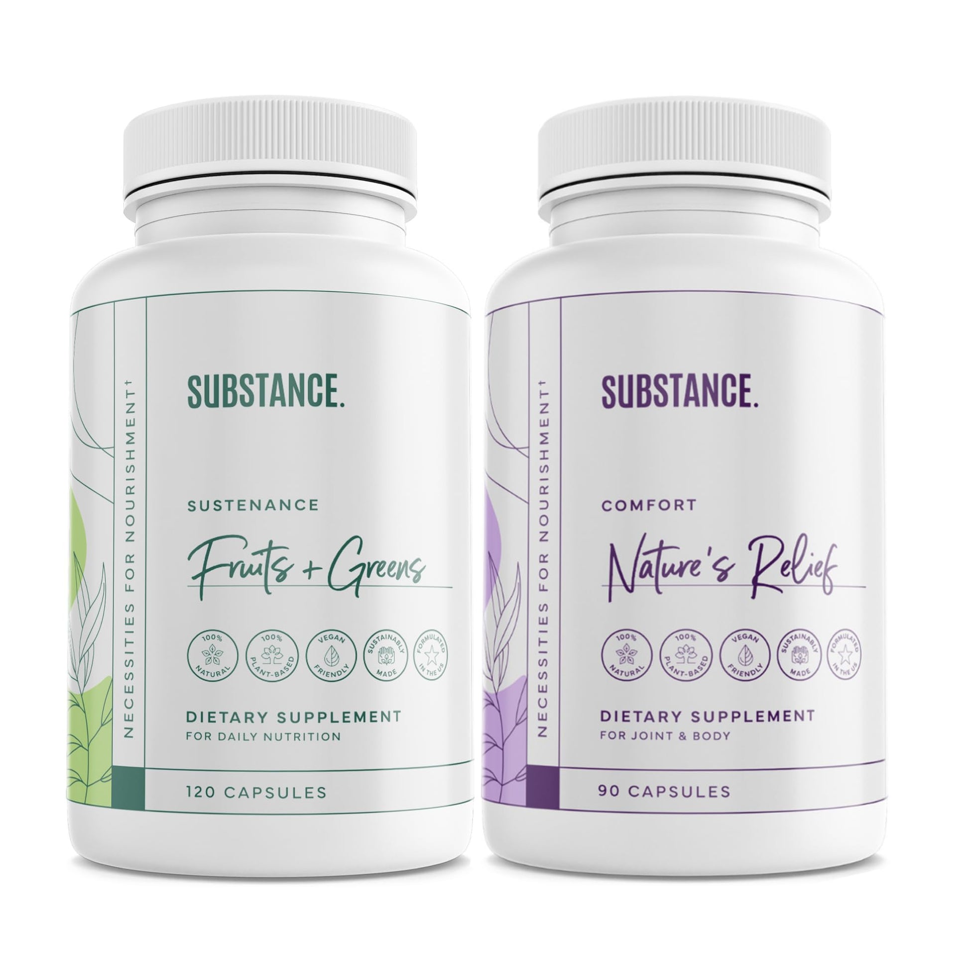 SUBSTANCE. - Ultimate Wellness Bundle | Daily Superfood Nutrition & Joint Support | Greens, Fruits & Veggies + Nature’s Relief | Boost Energy, Mental Clarity & Mobility | Vegan, Non-GMO (30 Servings) SUBSTANCE. uk supplements