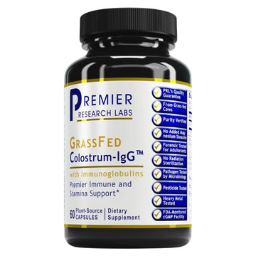 Premier Research Labs Colostrum-IgG - Colostrum Supplement, Bovine Colostrum for Humans, Cow Colostrum for Immune Health, Superfood with Lactoferrin, Amino Acids, Nucleotides - 60 Capsules Premier Research Labs uk supplements