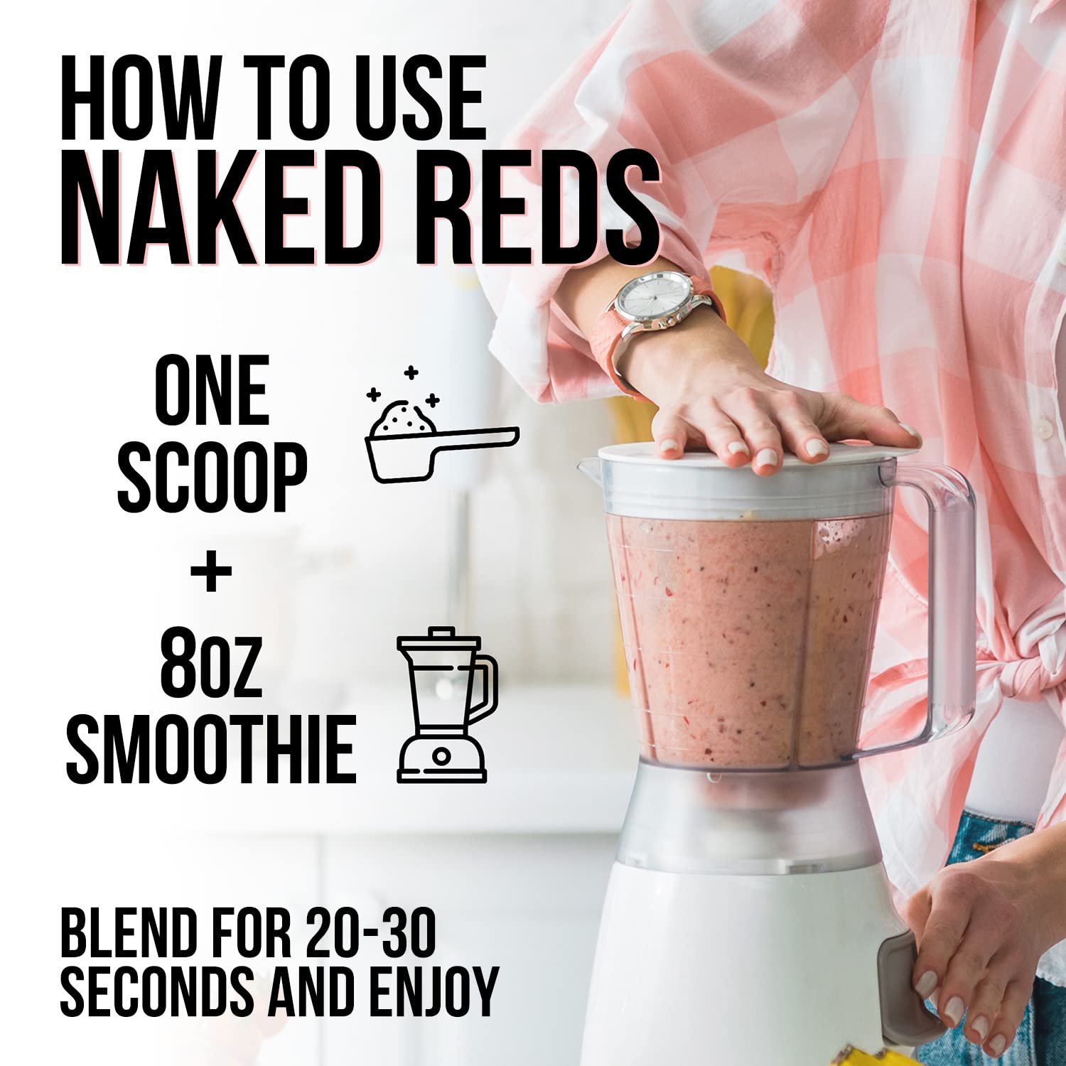 NAKED Reds Superfood Powder - Healthy, Energizing Polyphenol Fruit Powder Mix, No Fillers, No Additives, Vegan, Non-GMO, Gluten Free - 28 Servings NAKED uk supplements